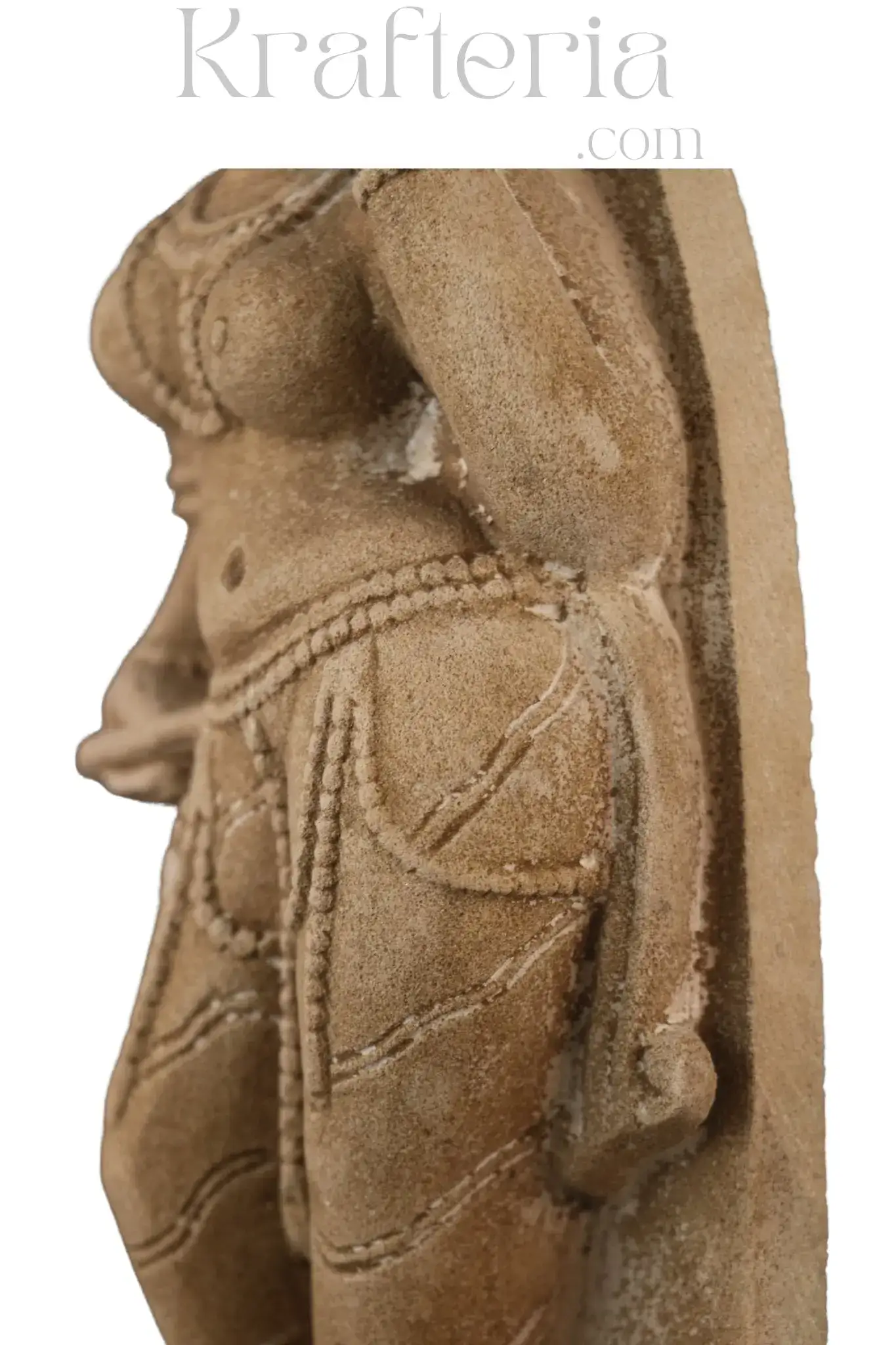 Adornment of the Divine - The Silent Elegance of an Apsara Sandstone Sculpture - Image 11