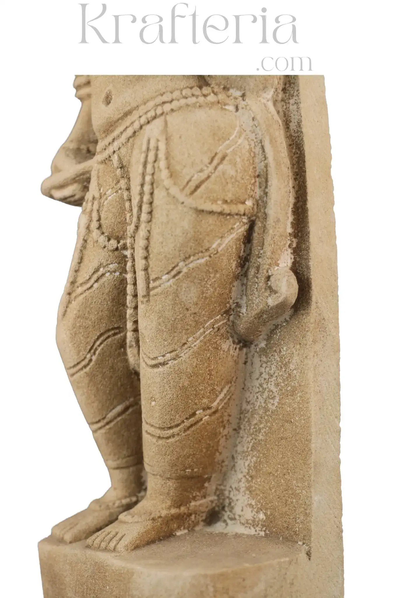 Adornment of the Divine - The Silent Elegance of an Apsara Sandstone Sculpture - Image 12