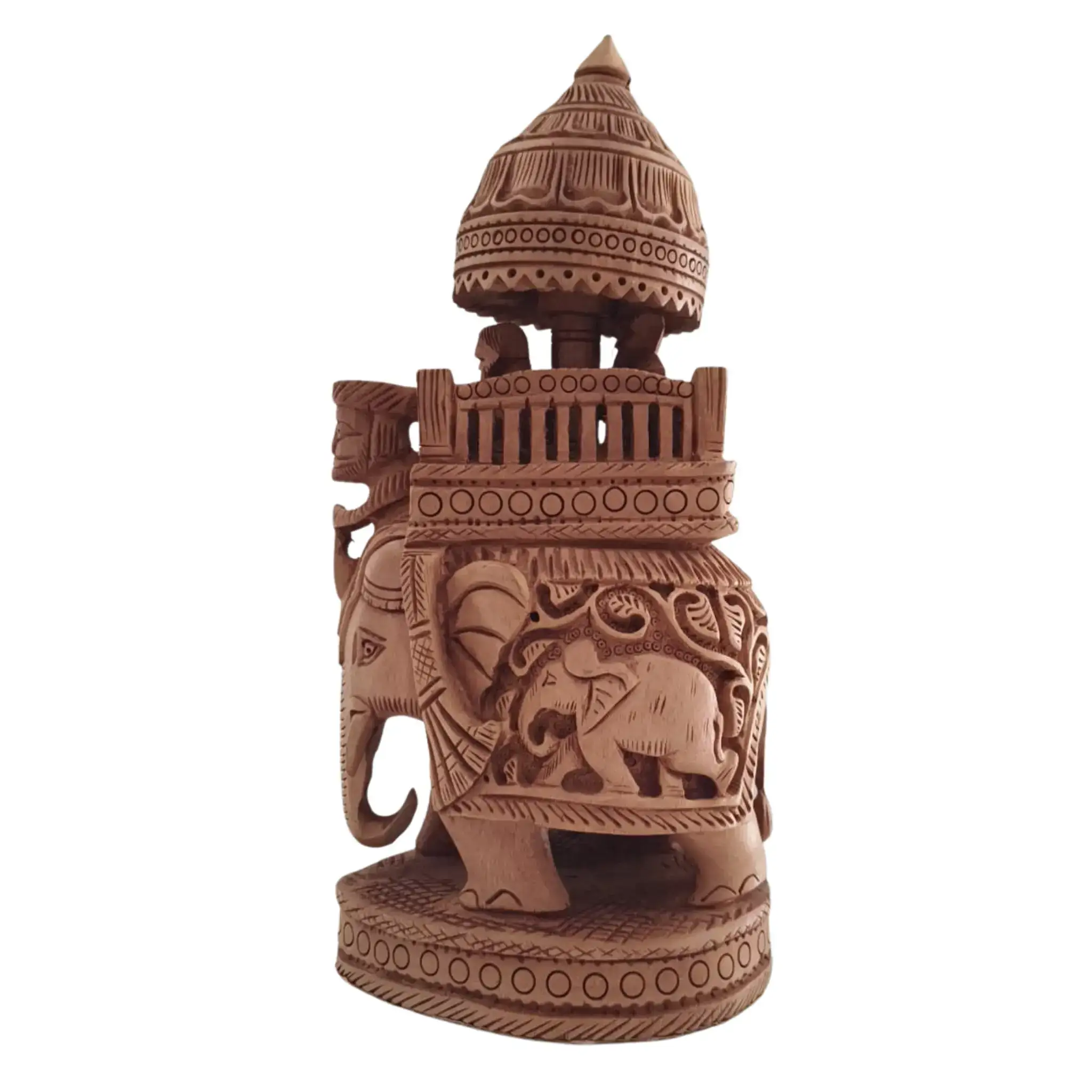 Handcrafted Ambari Elephant with Umbrella | Traditional Indian Decor - Image 6
