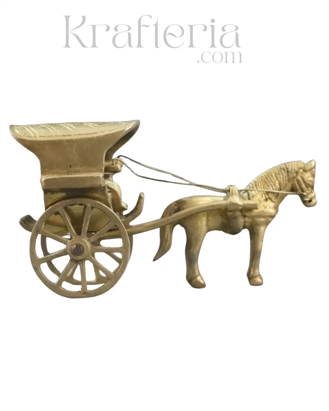 Antique Brass Horse Chariot – Exquisite Craftsmanship from India - Image 3