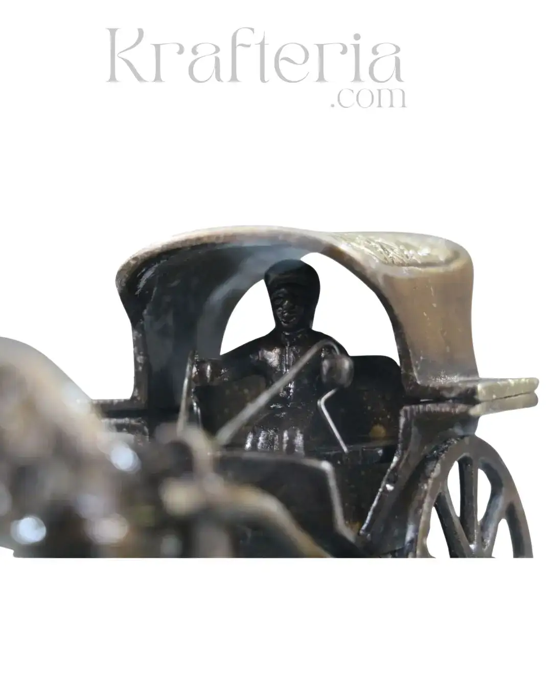 Antique Brass Horse Chariot – Exquisite Craftsmanship from India - Image 9