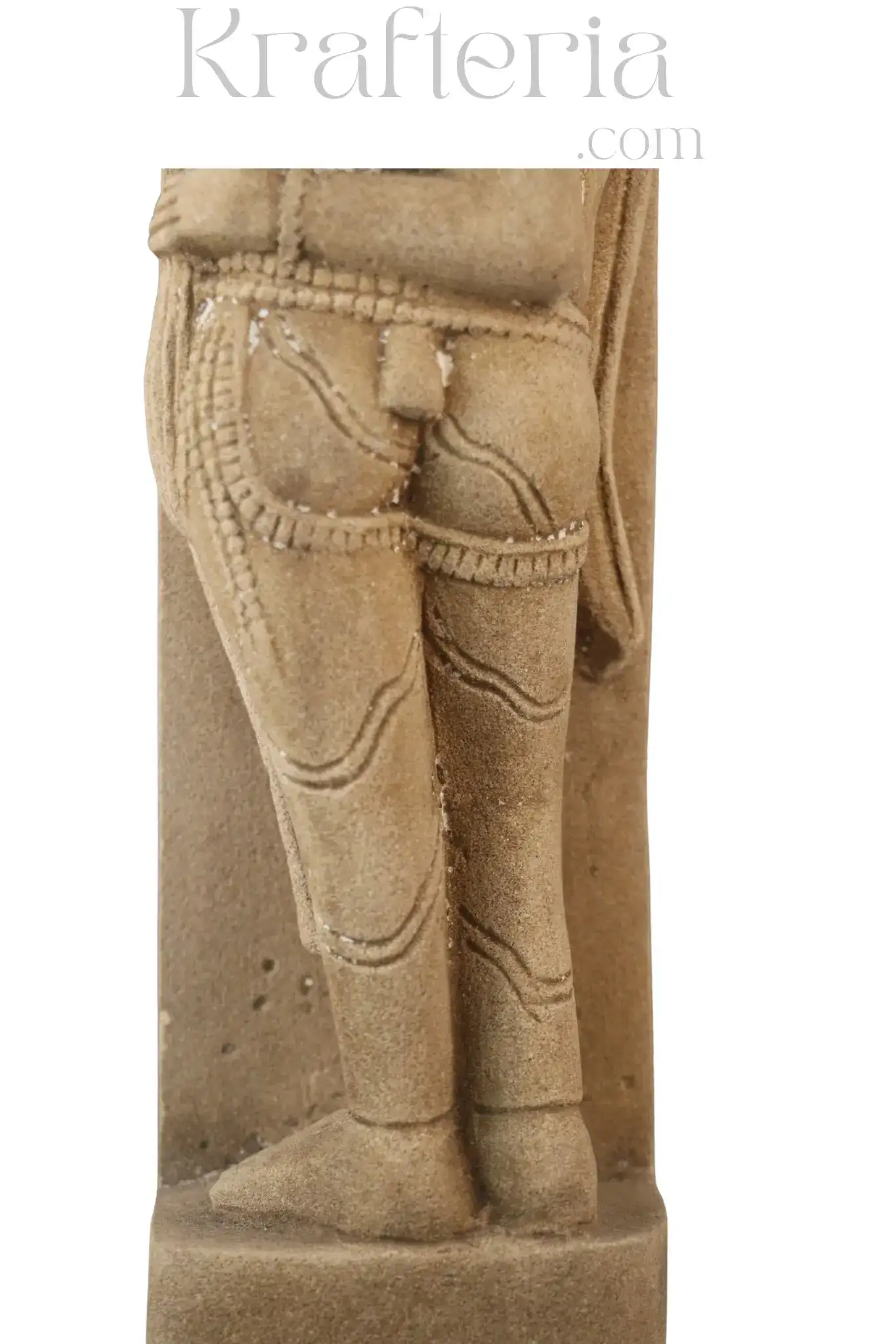 Ancient Figure Arranging Her Tresses Sandstone Sculpture - Image 10