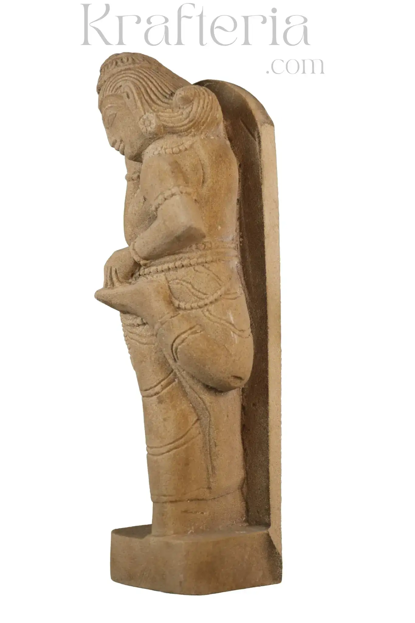 Backward Glance - A Moment Captured in Sand Stone Sculpture - Image 3