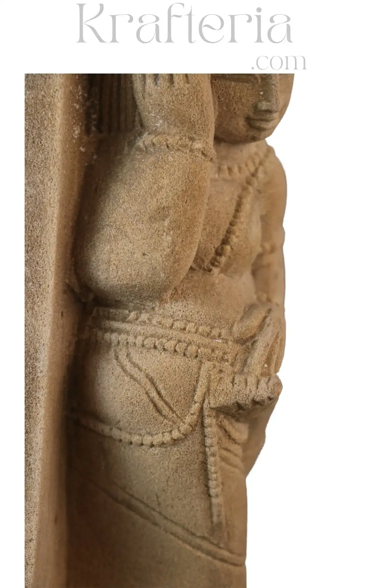 Backward Glance - A Moment Captured in Sand Stone Sculpture - Image 4