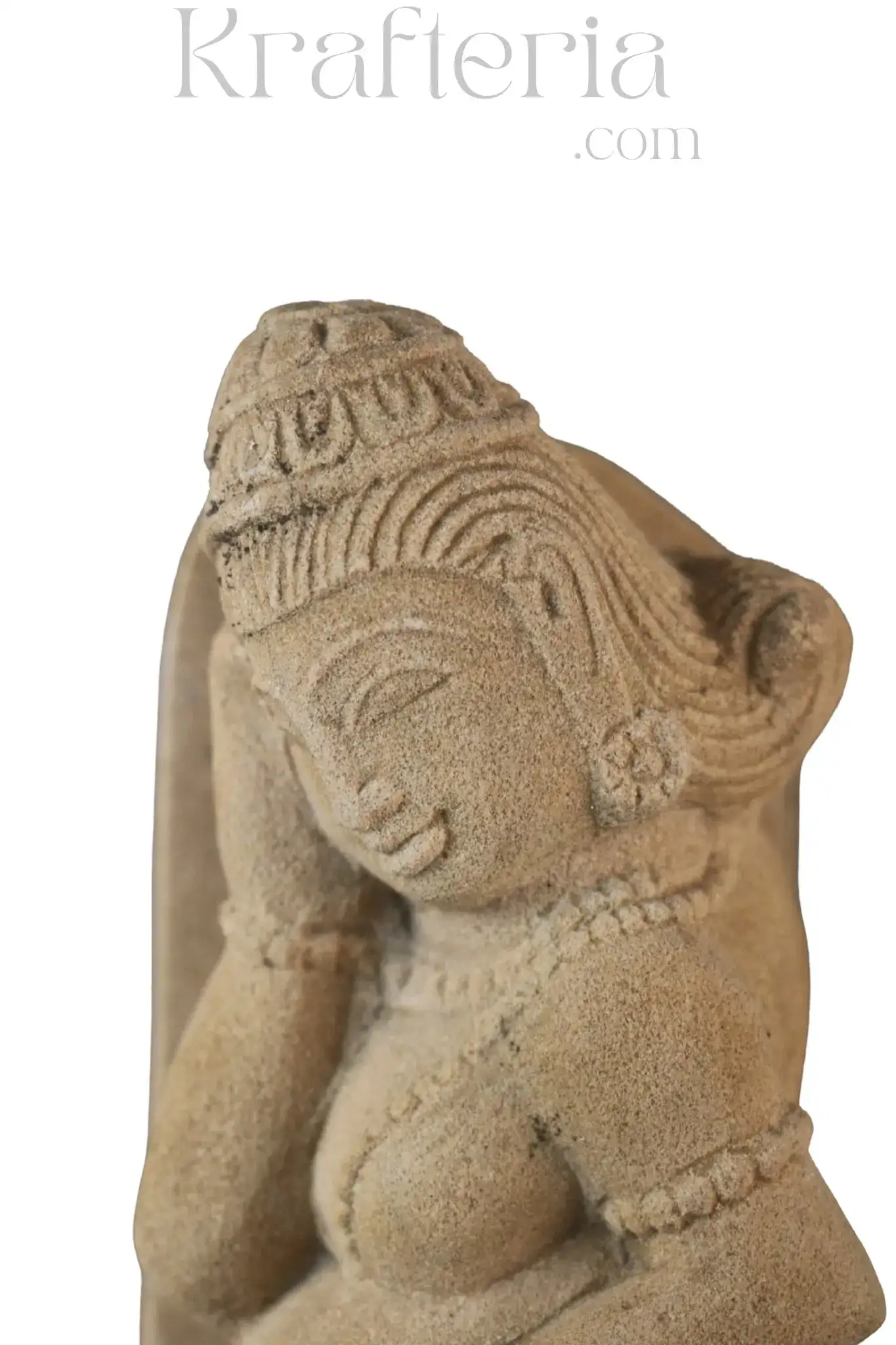 Backward Glance - A Moment Captured in Sand Stone Sculpture - Image 6