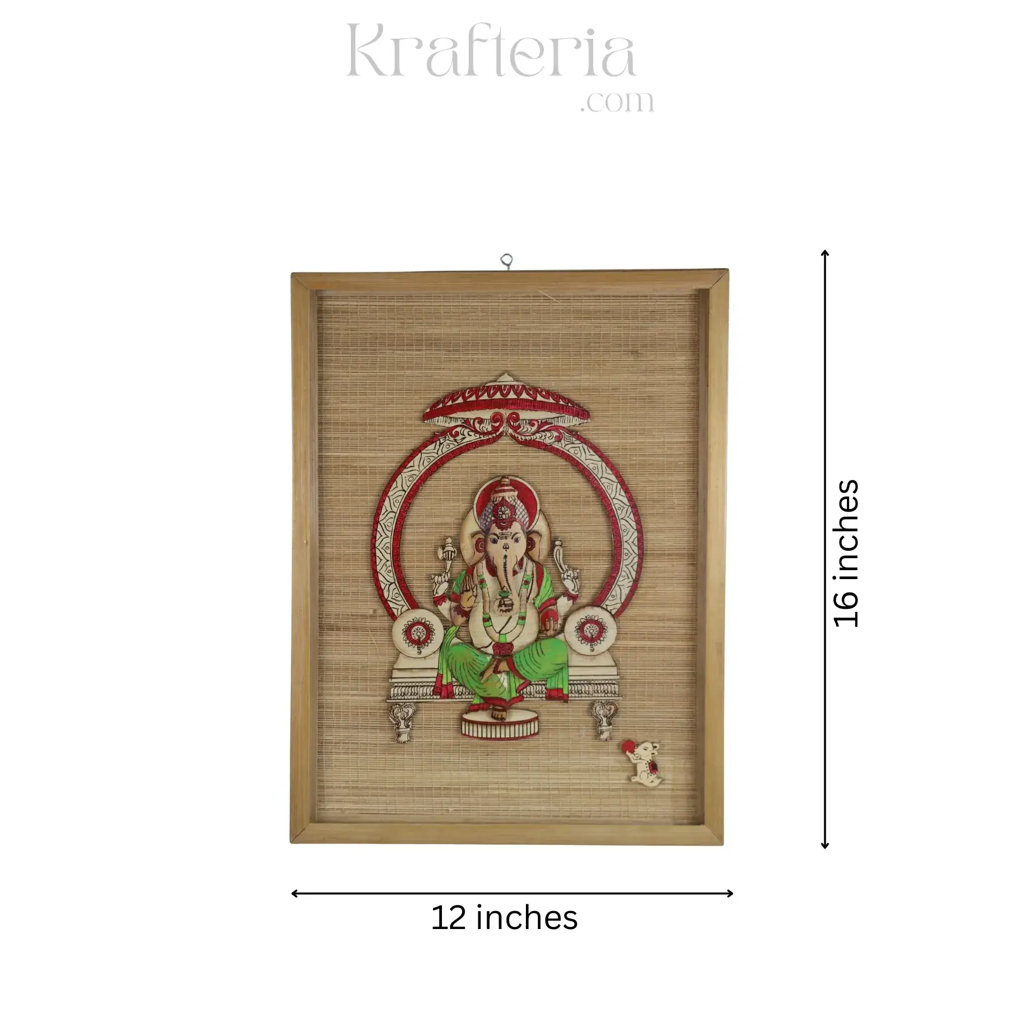 Bamboo Ganesh Frame – Handmade Hindu Spiritual Craft - Image 3