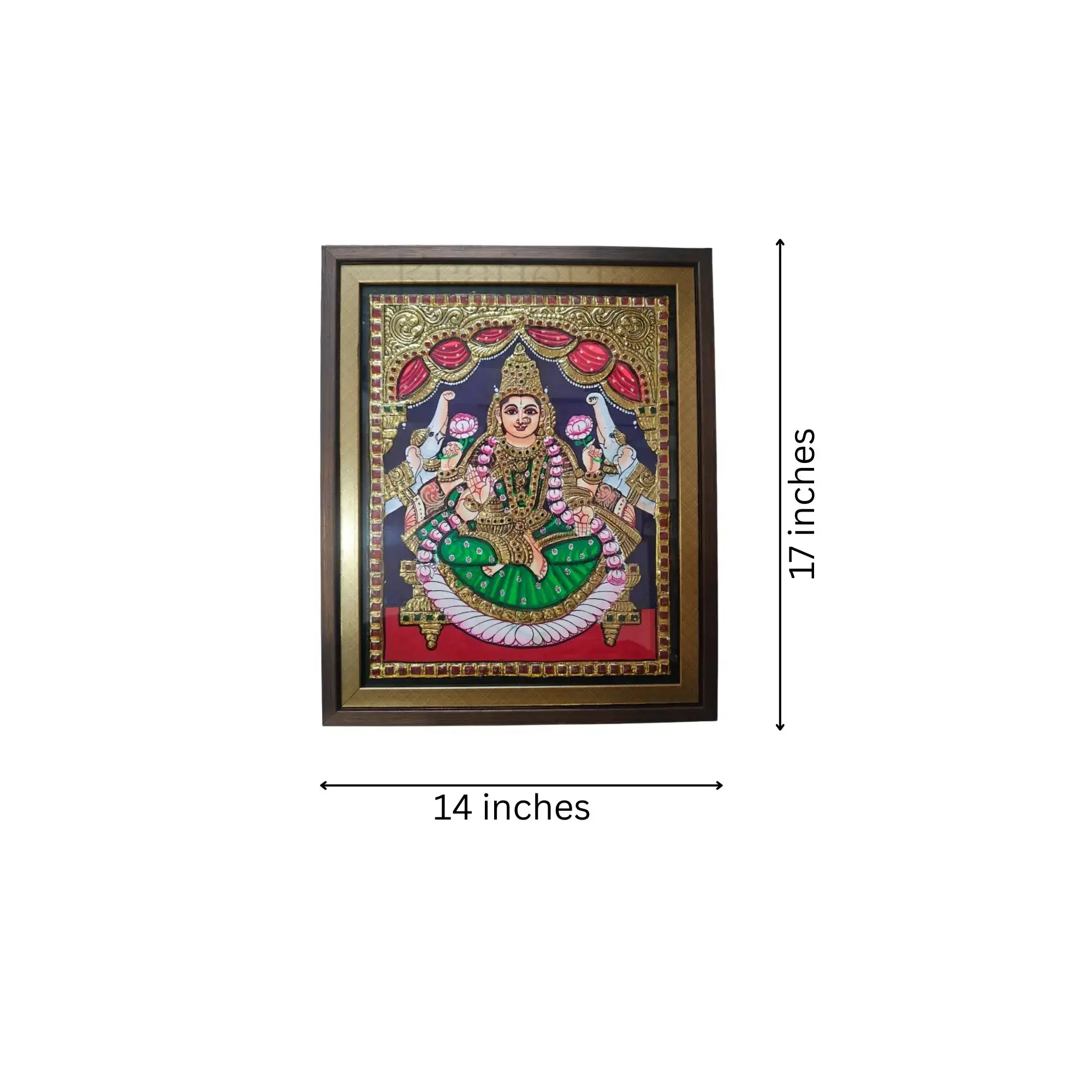 Beautiful Laxmi Devi Thanjavur Painting – Timeless Indian Craft - Image 6