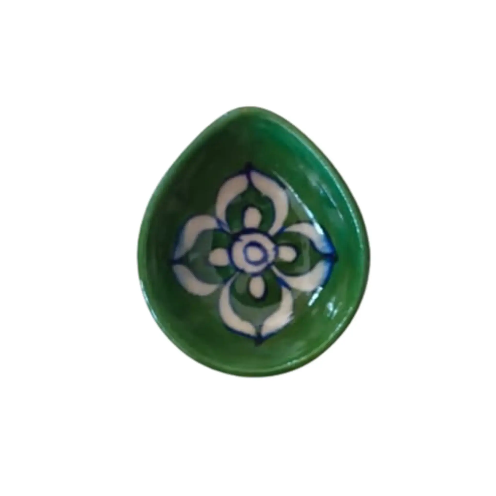 Hand-Painted Traditional Blue Pottery Diya | Oil Lamp For Pooja Room - Image 13