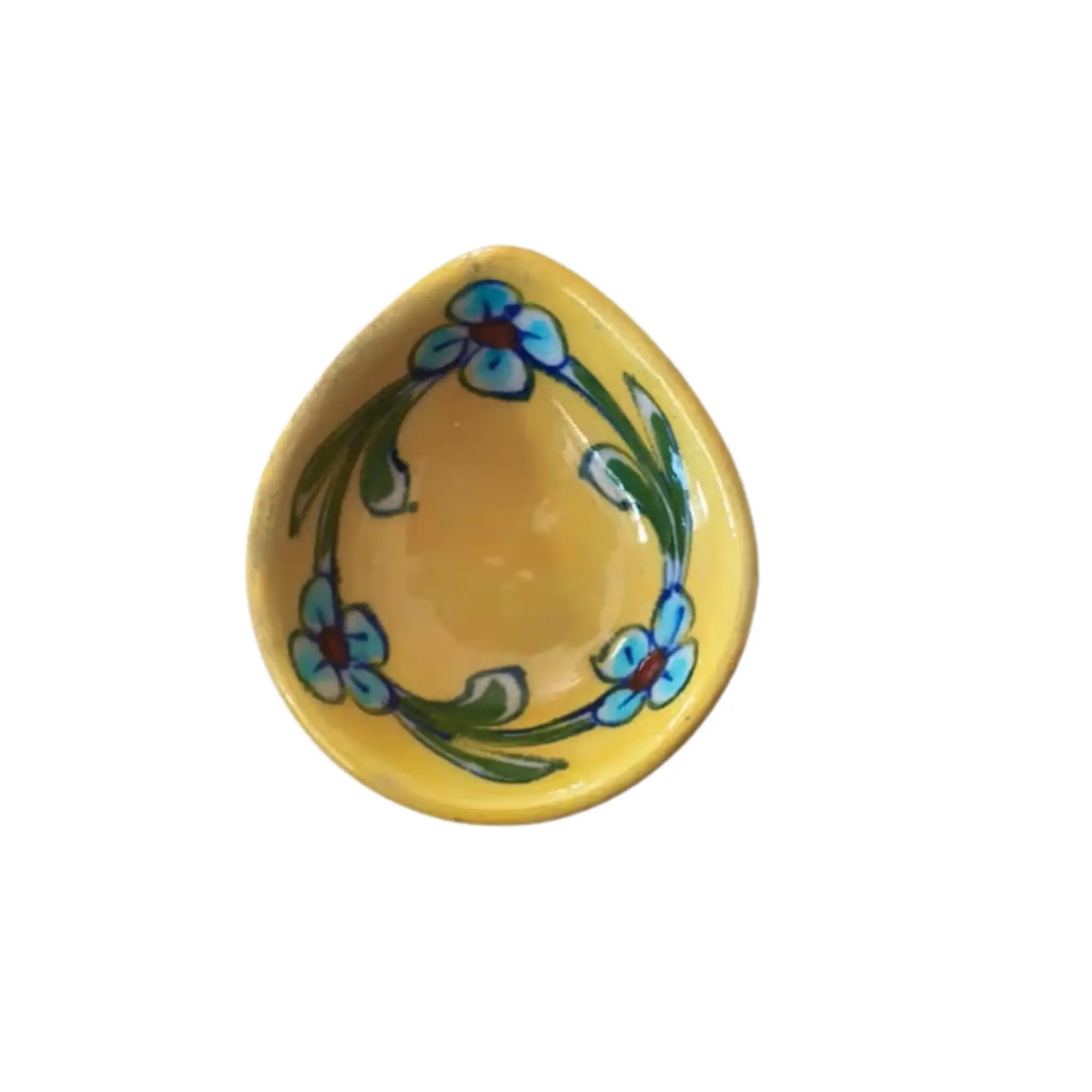 Hand-Painted Traditional Blue Pottery Diya | Oil Lamp For Pooja Room - Image 2