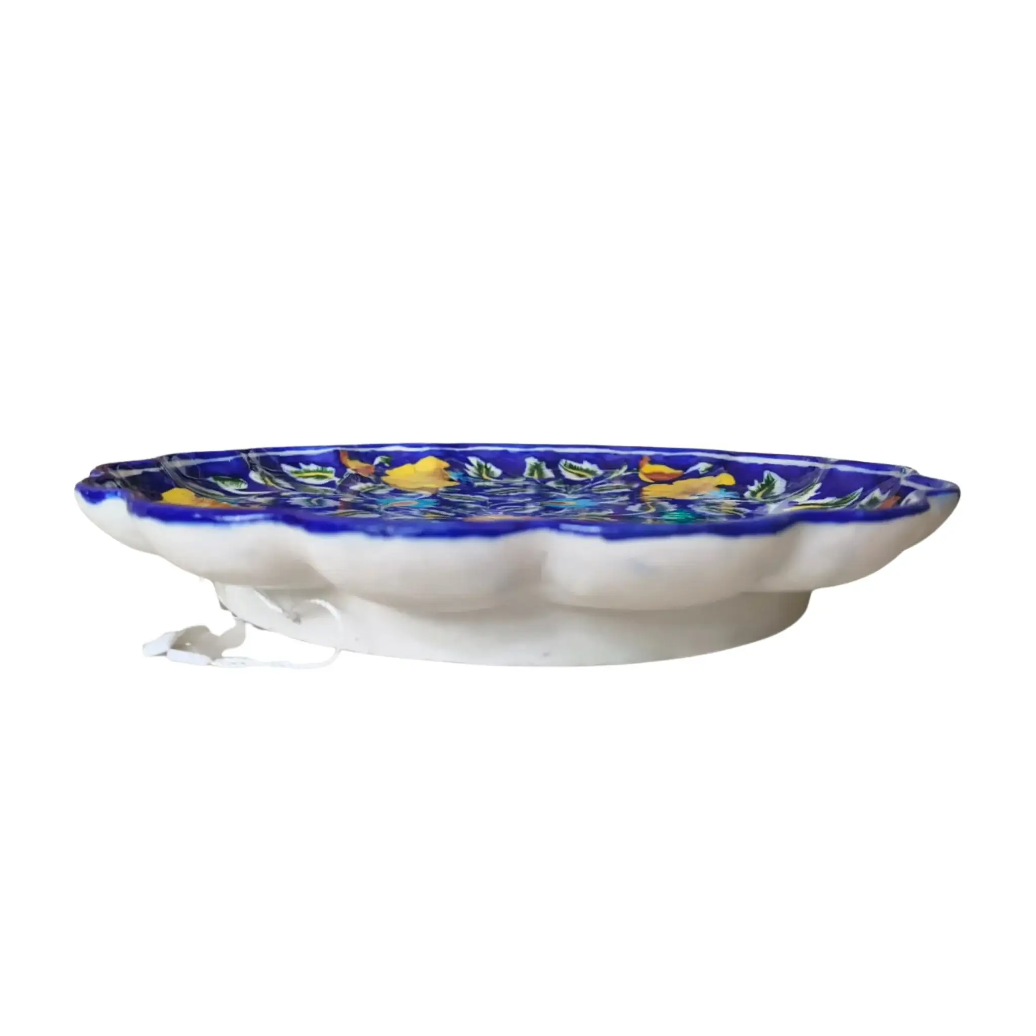 Hand-Painted Blue Pottery Wall Plate - Image 3