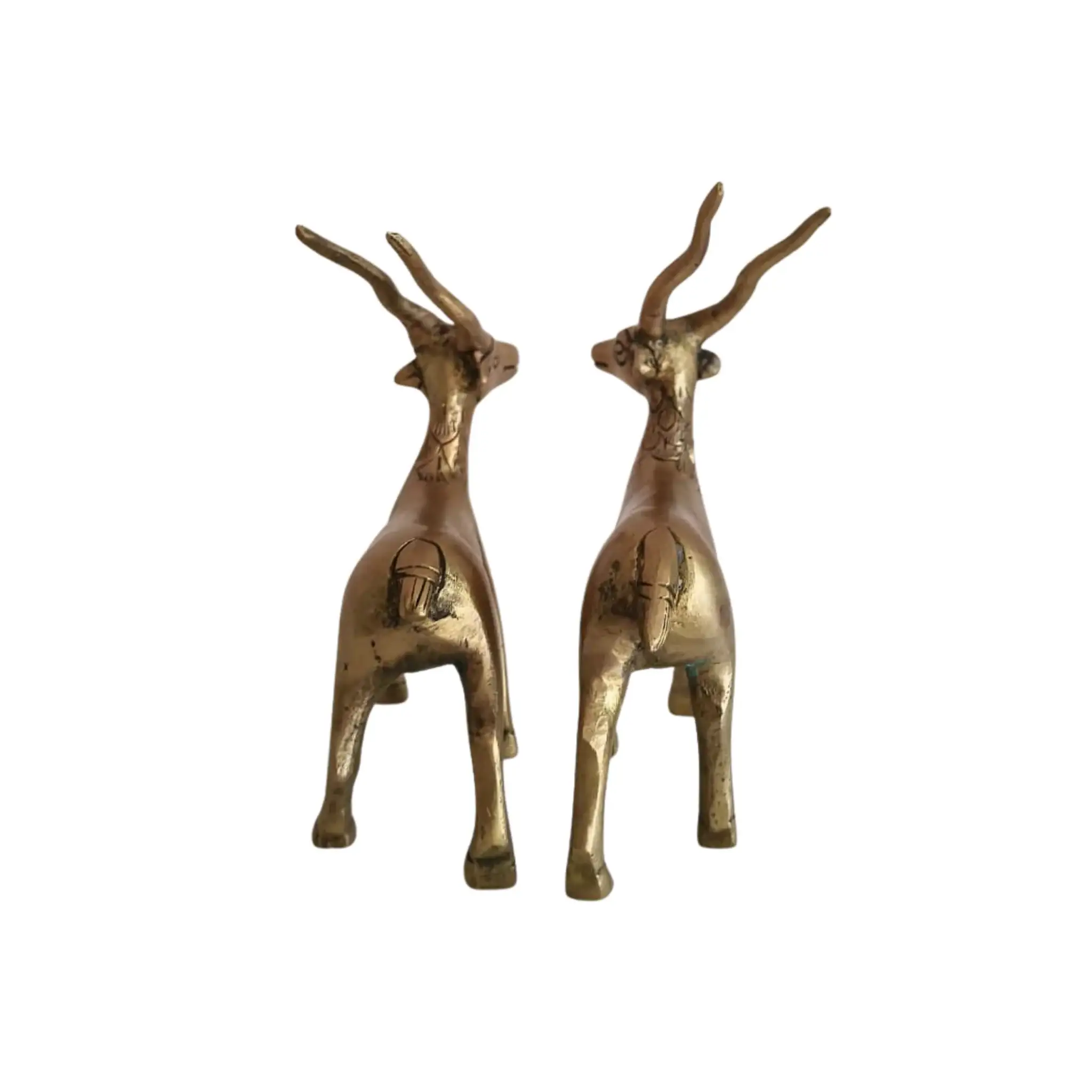 Handcrafted Brass Deer Pair Statues | Elegant Antelope Figurines for Home Decor - Image 12