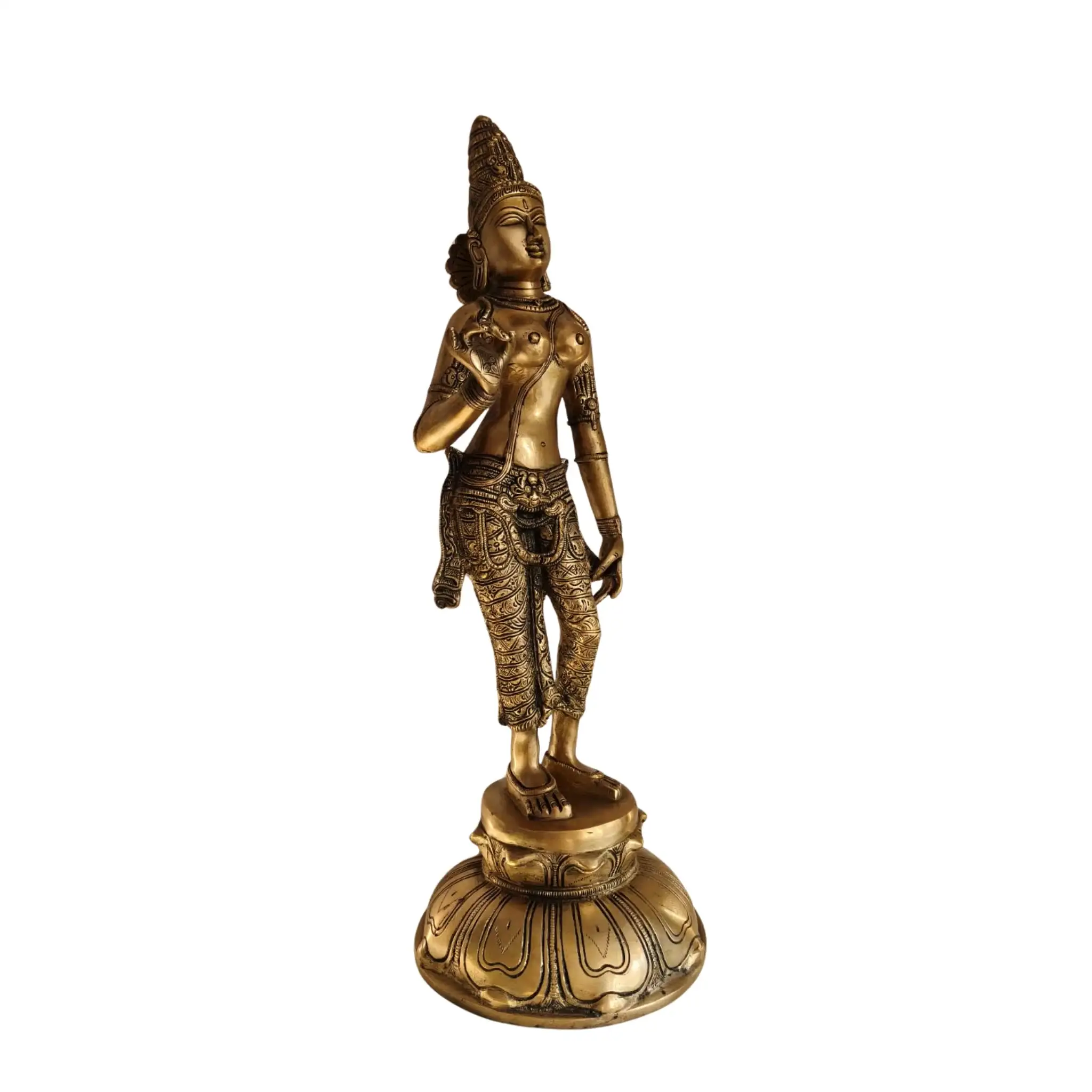 Elegant Brass Devi Lakshmi Statue - Divine Indian Goddess Sculpture - Image 4