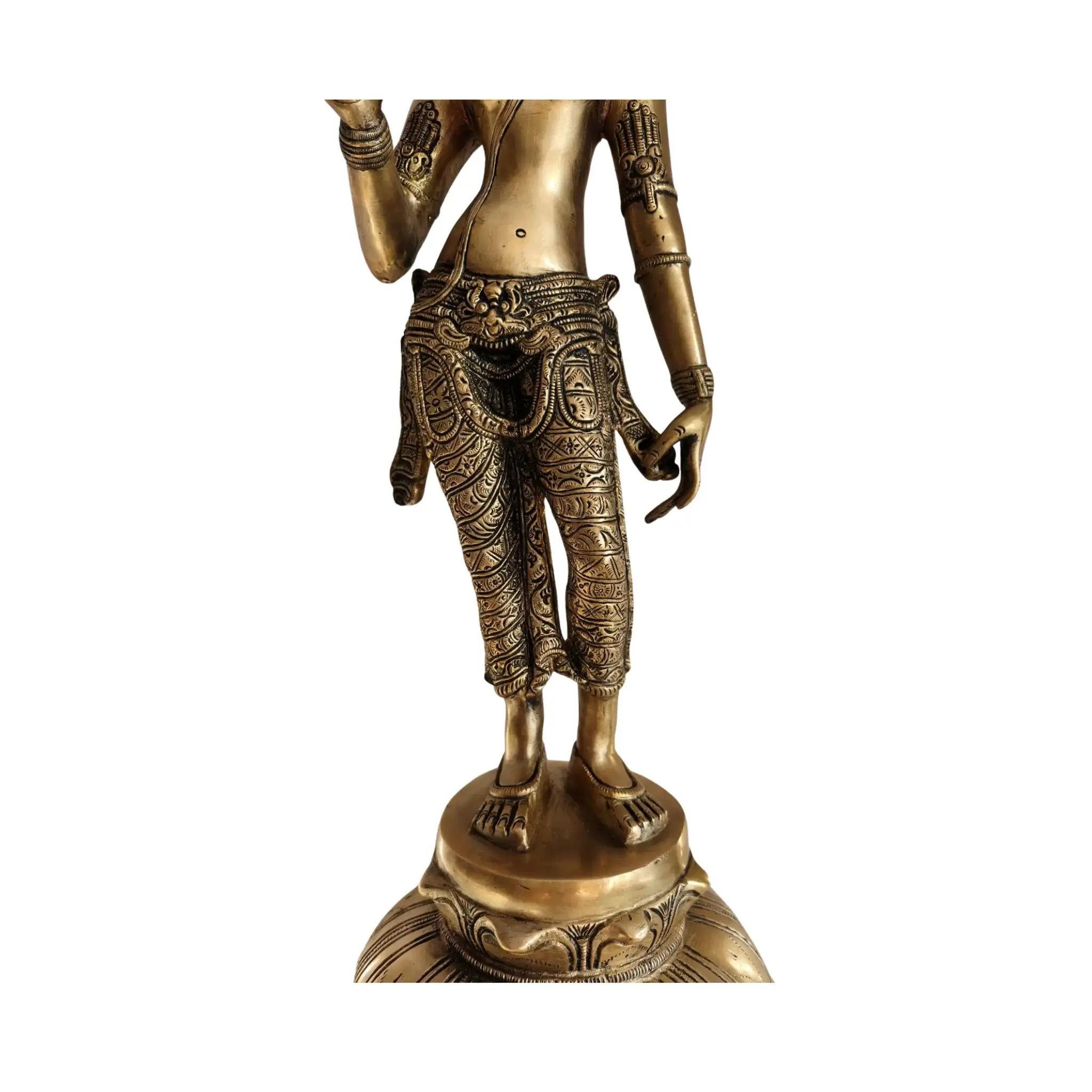 Elegant Brass Devi Lakshmi Statue - Divine Indian Goddess Sculpture - Image 8