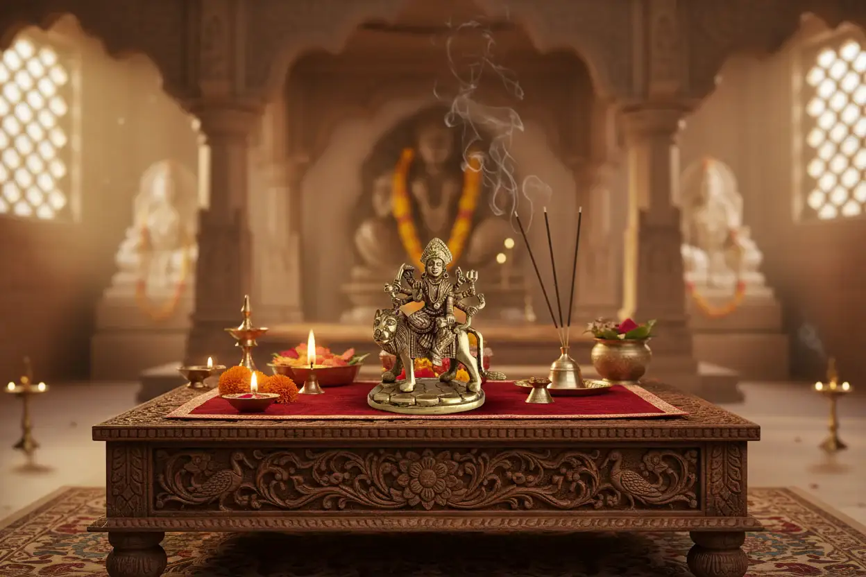 Handcrafted Brass Durga Mata Idol - Image 10