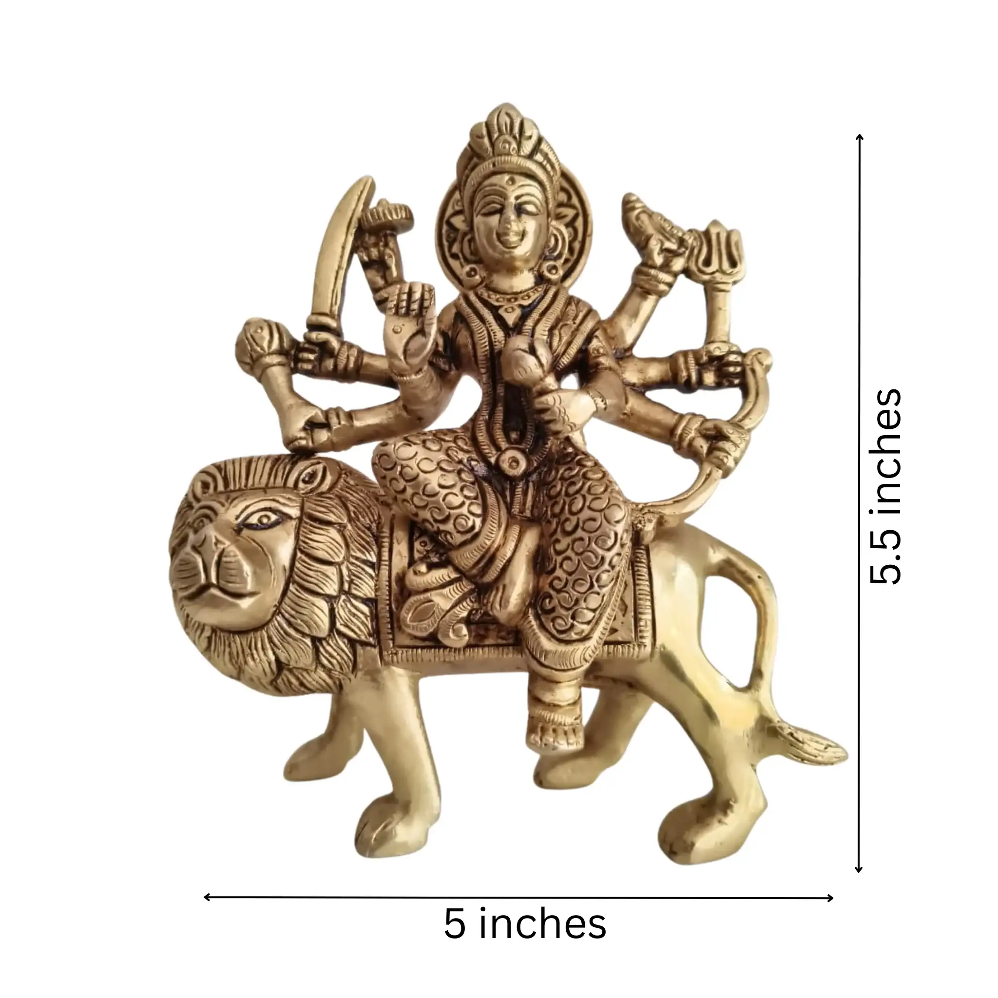 Handcrafted Brass Durga Mata Idol - Image 9