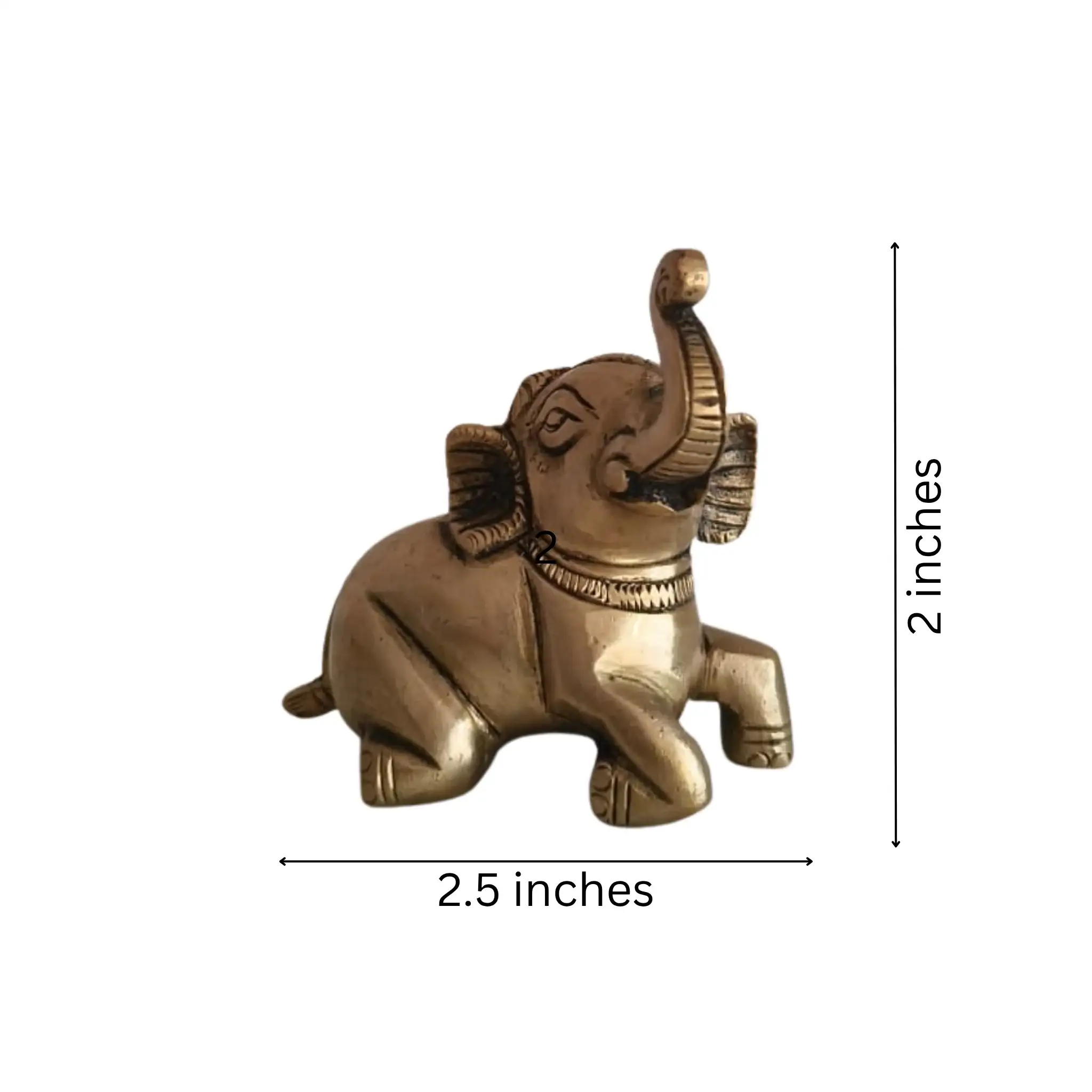Pair of Handcrafted Brass Elephant Figurines Trunk Up Lucky Elephant Decor - Image 7