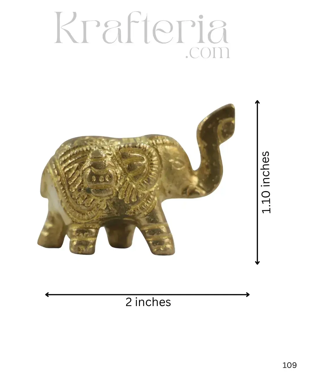 Brass Elephant Idol for Vastu, Prosperity, and Good Luck - Image 8