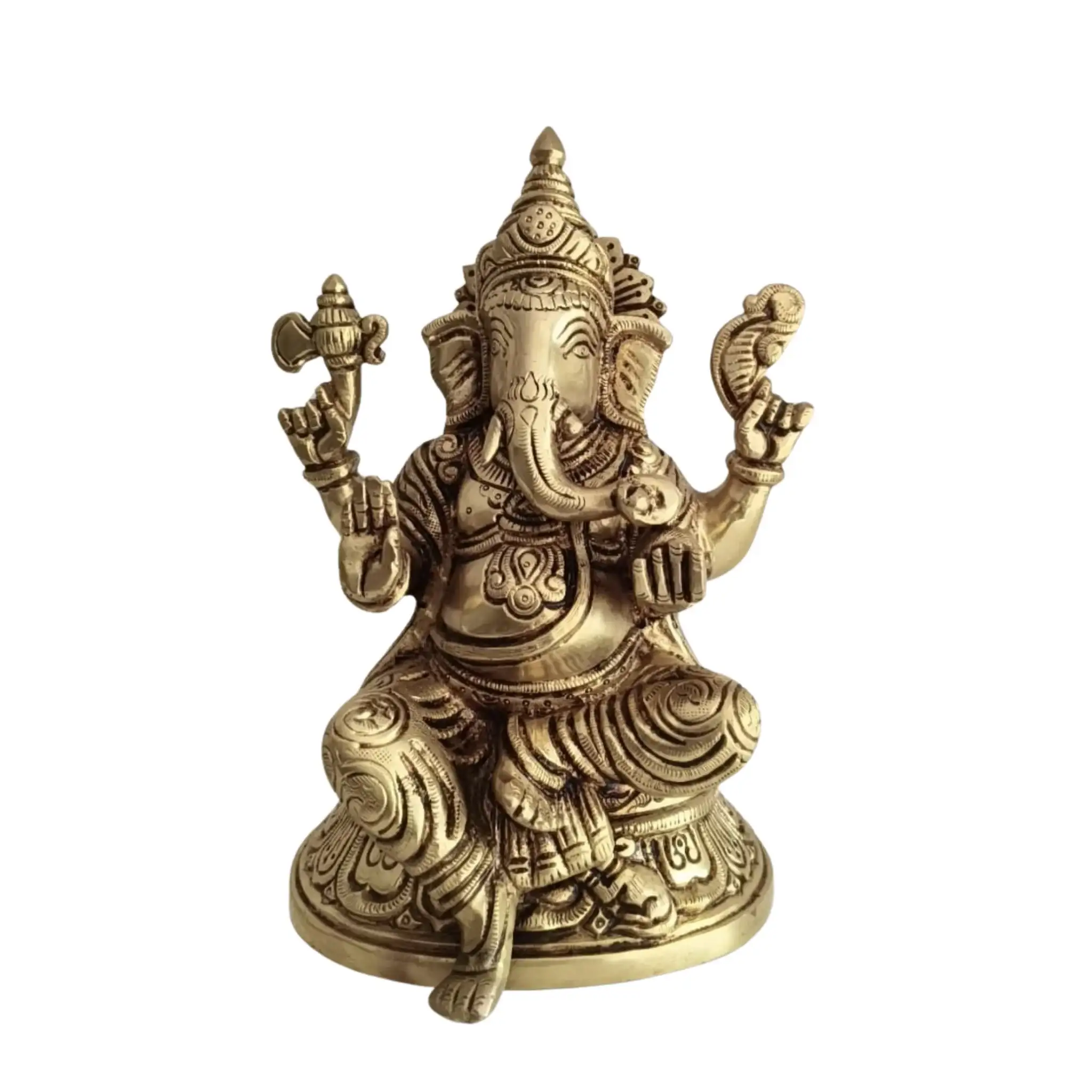 Brass Ganesha Idol – Lord Ganpati Statue for Home Temple Decor - Image 8