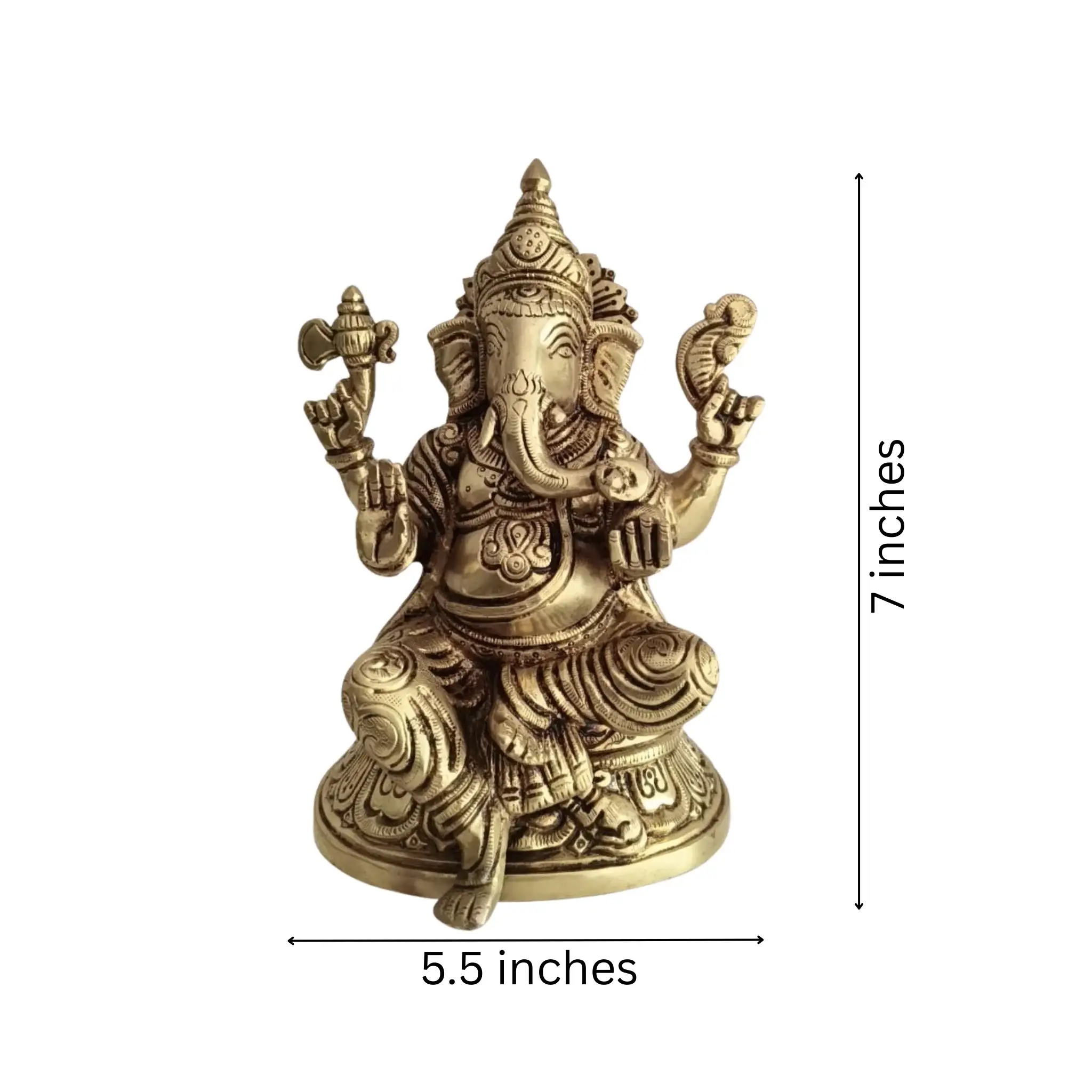 Brass Ganesha Idol – Lord Ganpati Statue for Home Temple Decor - Image 9
