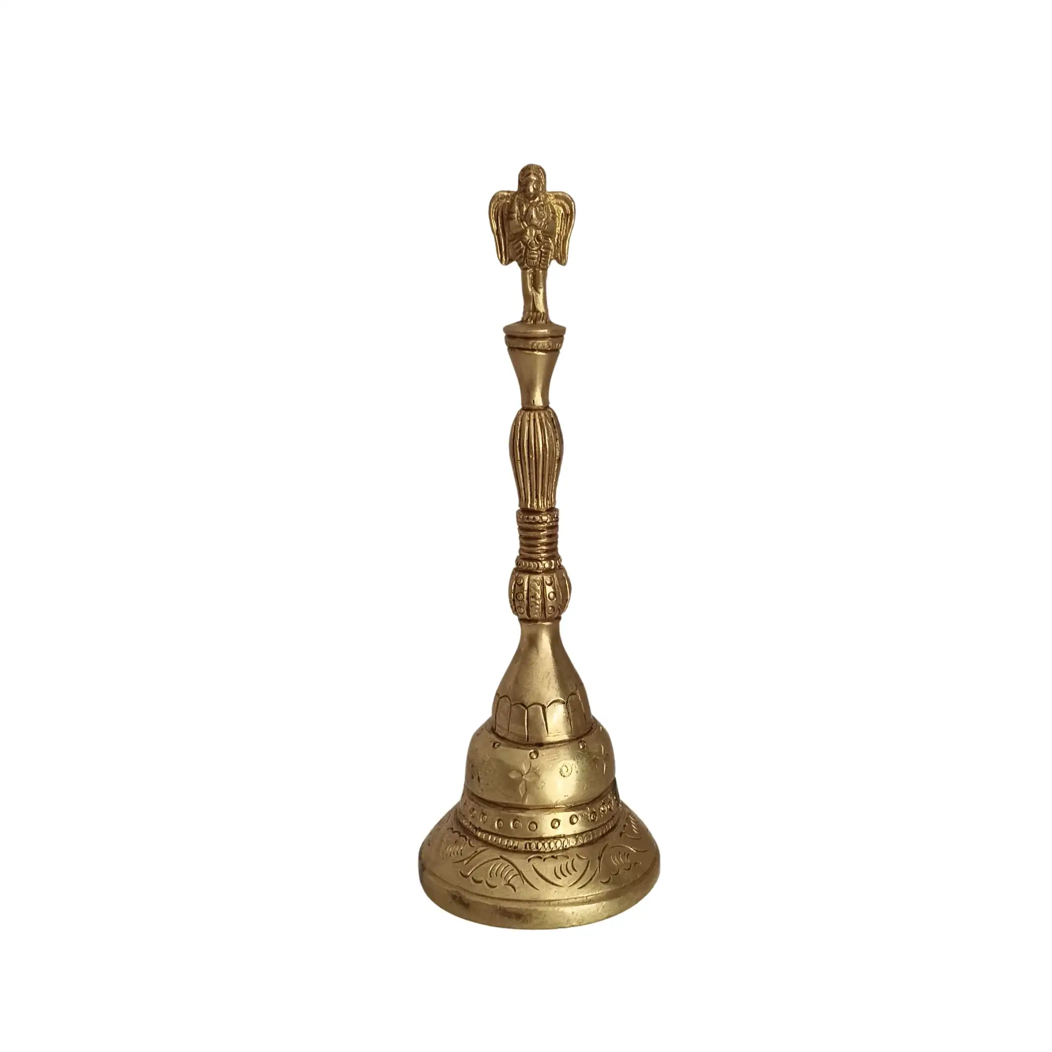 Handcrafted Brass Ghanta | Temple Bell with Auspicious Garuda Finial - Image 3