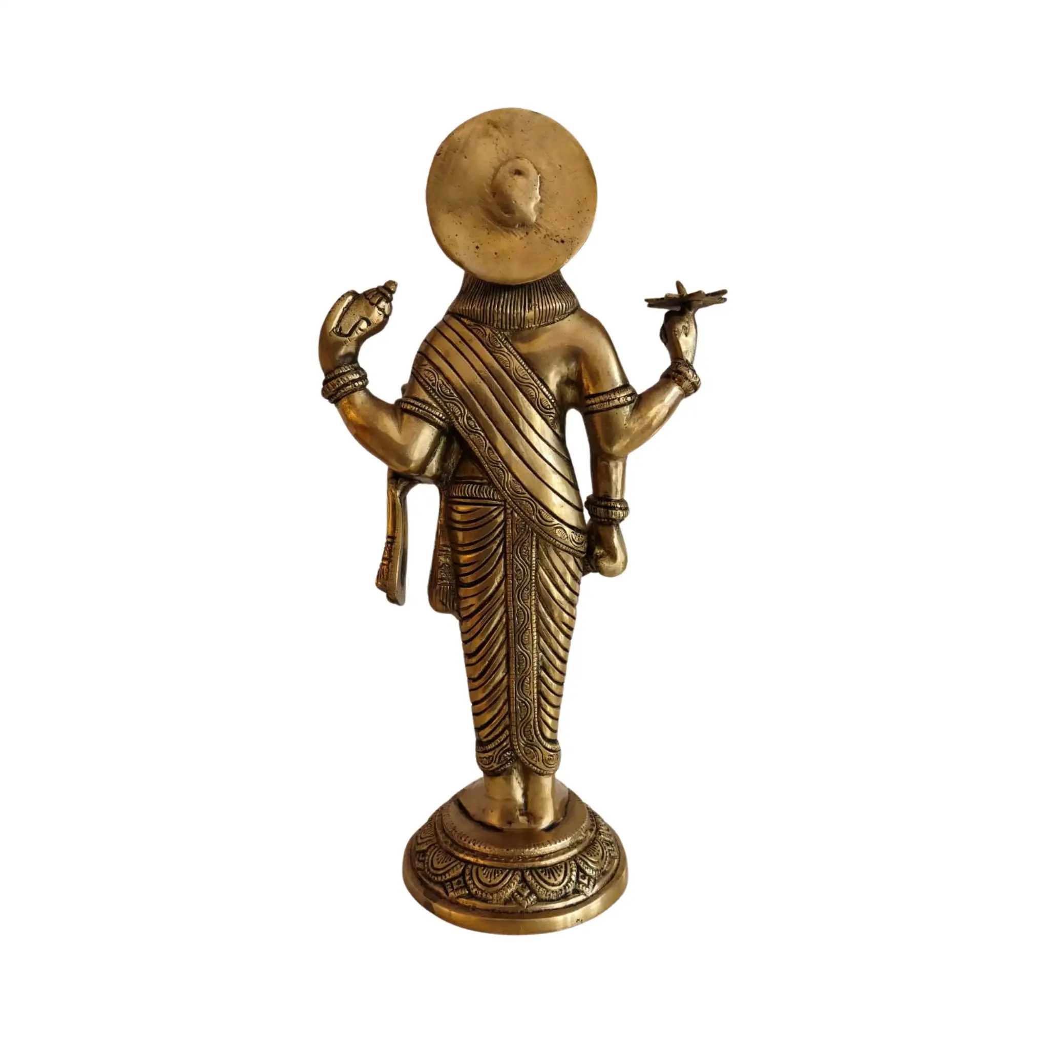 Standing Brass Lord Dhanvantari Idol - Image 10