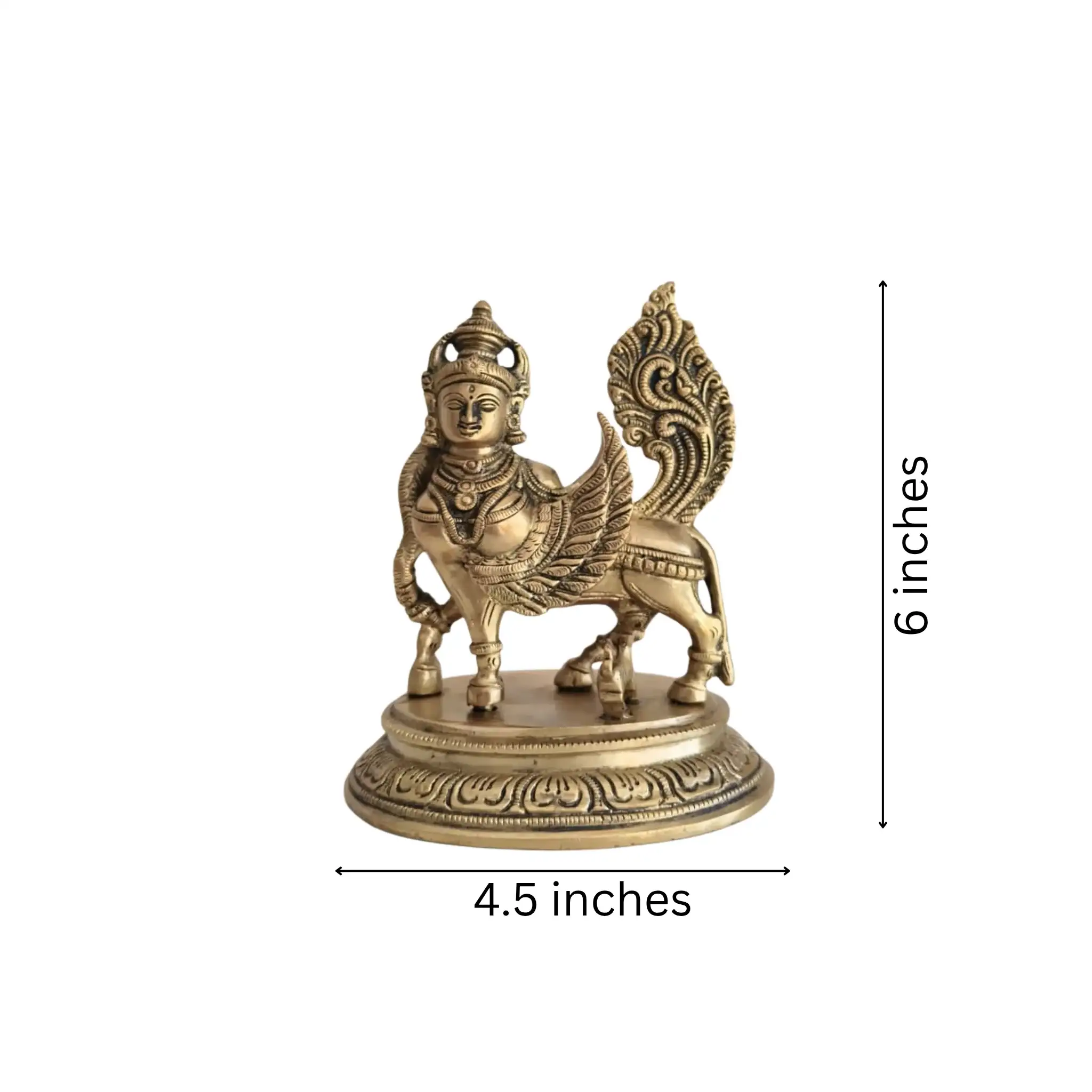 Exquisite Brass Kamadhenu Idol - Divine Wish-Fulfilling Cow - Image 8