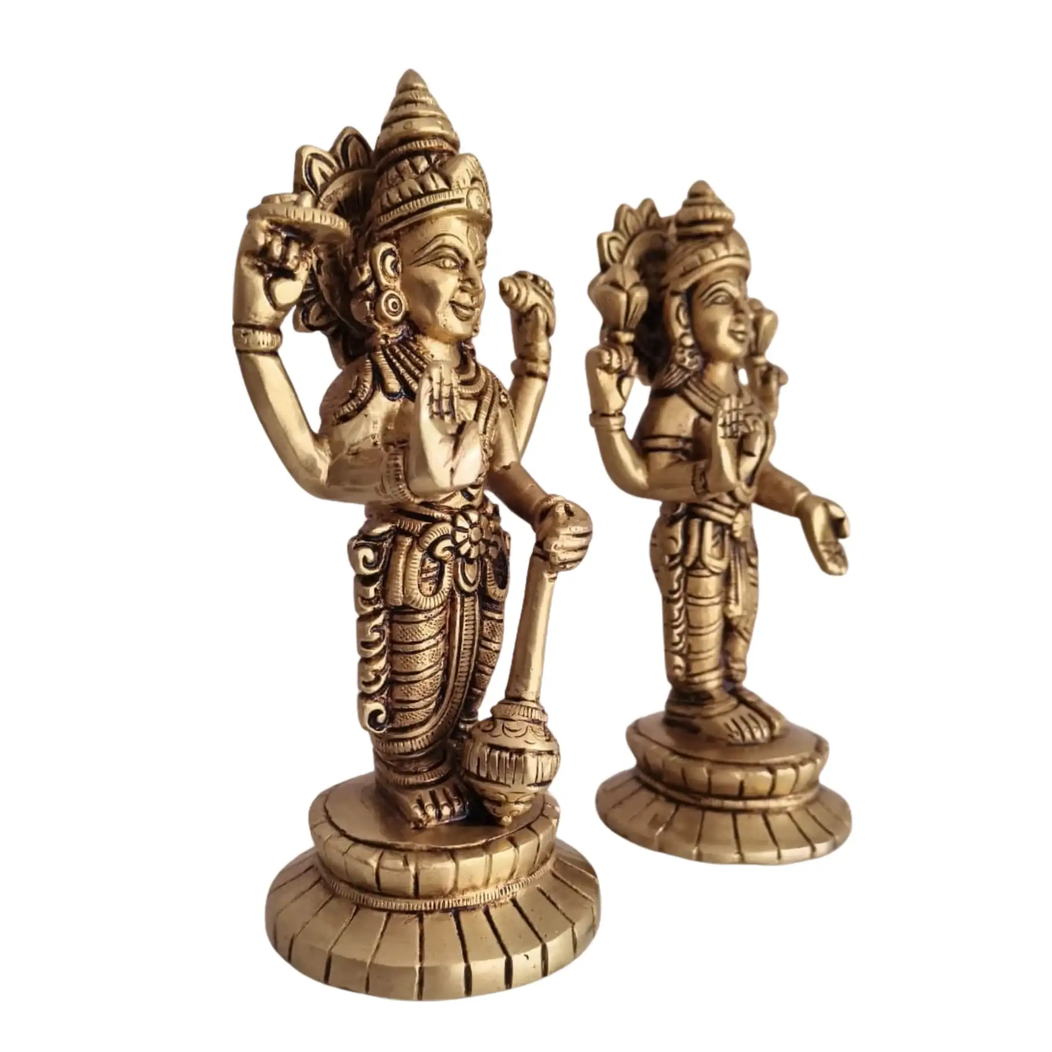 Brass Lakshmi Vishnu Idol Set - Image 5