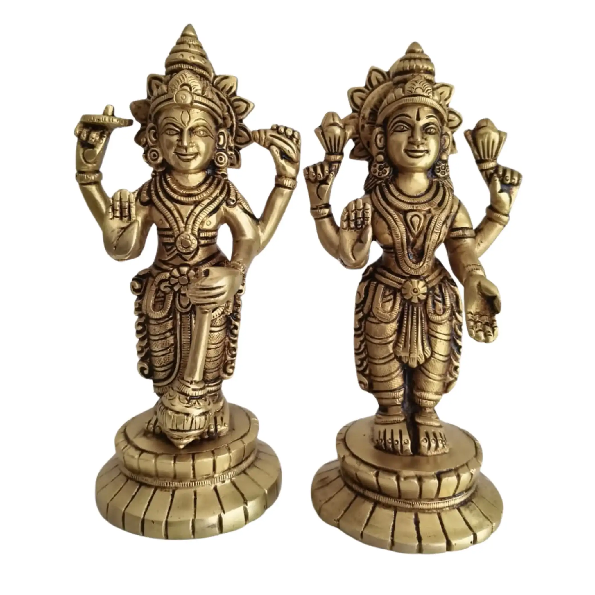 Brass Lakshmi Vishnu Idol Set - Image 8