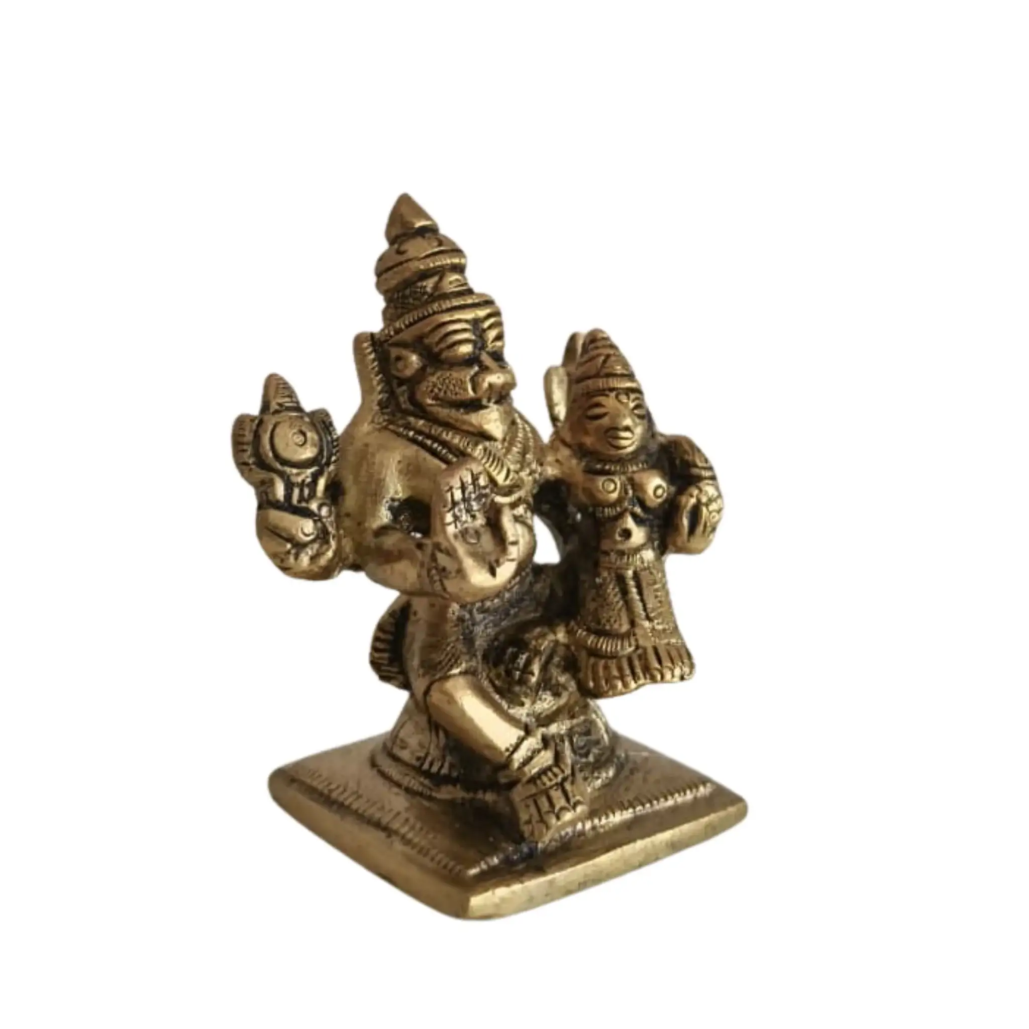 Brass Lord Narasimha Idol (Man-Lion Avatar of Vishnu) - Image 3