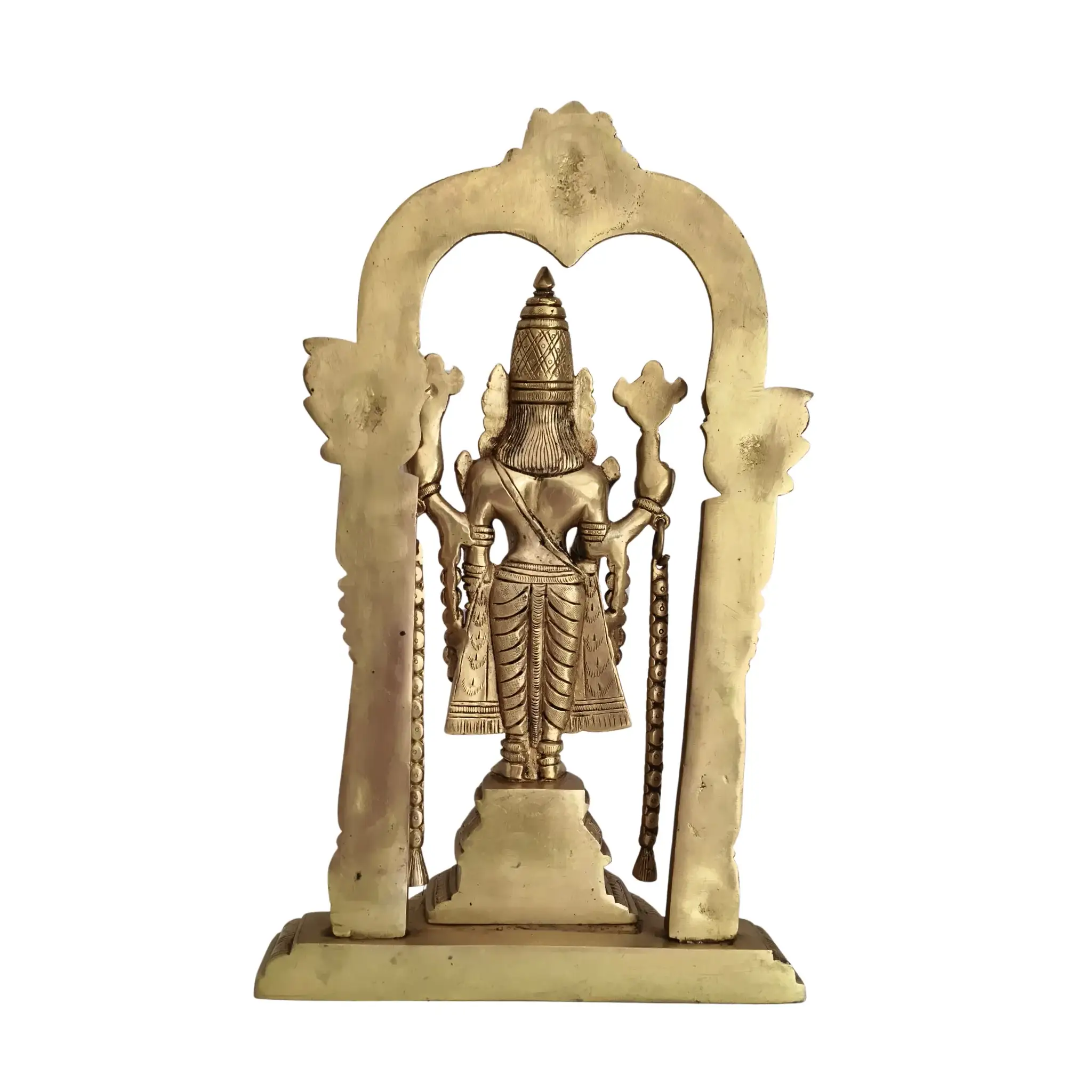 Brass Lord Venkateswara Statue (Balaji) with Majestic Prabhavali Arch - Image 7