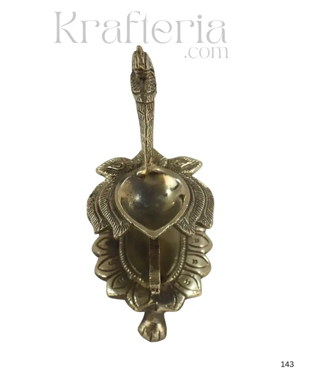 Handcrafted Brass Peacock Deepam Featuring Ornate Stand - Image 2