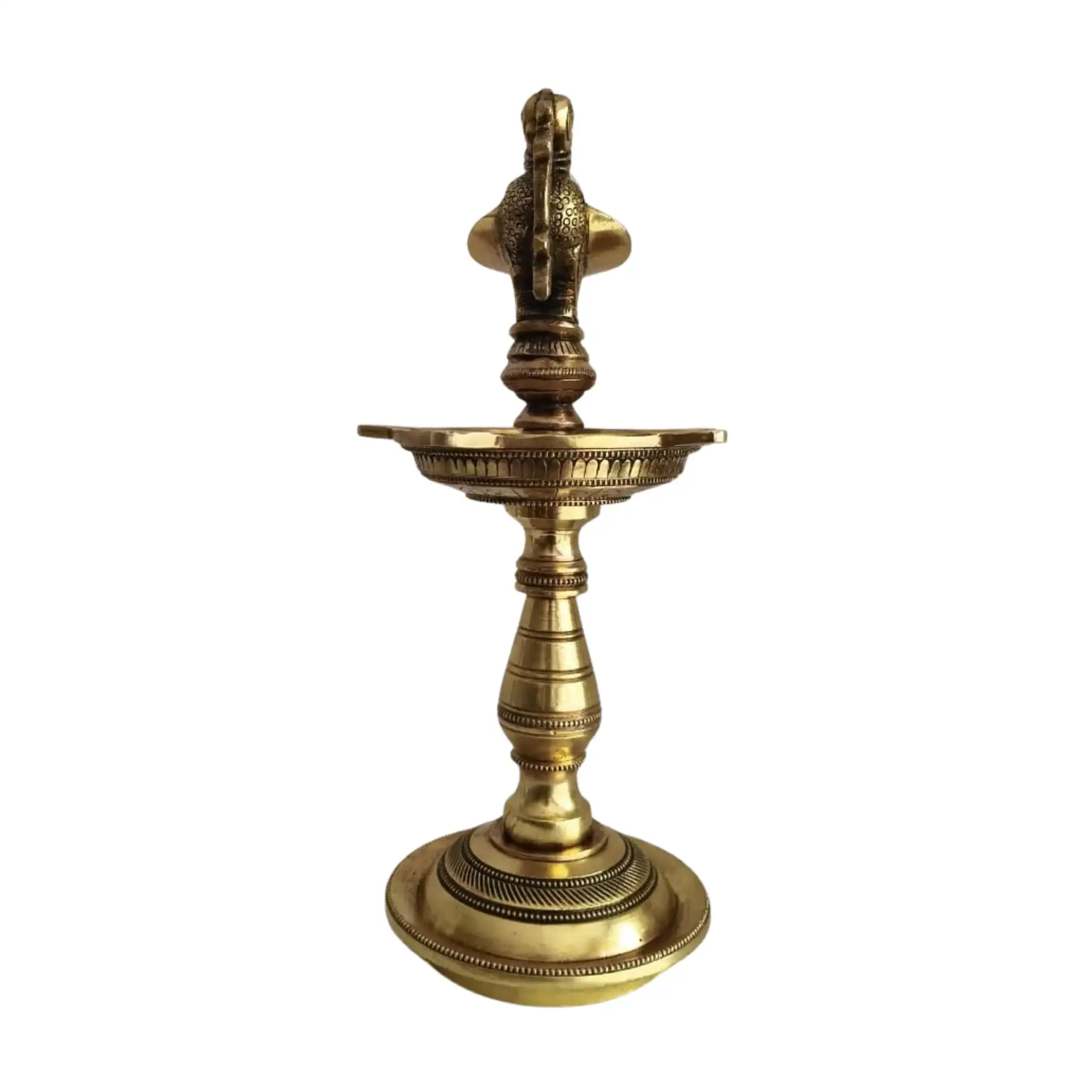 Brass Peacock Oil Lamp – Standing Pooja Deepam - Image 6