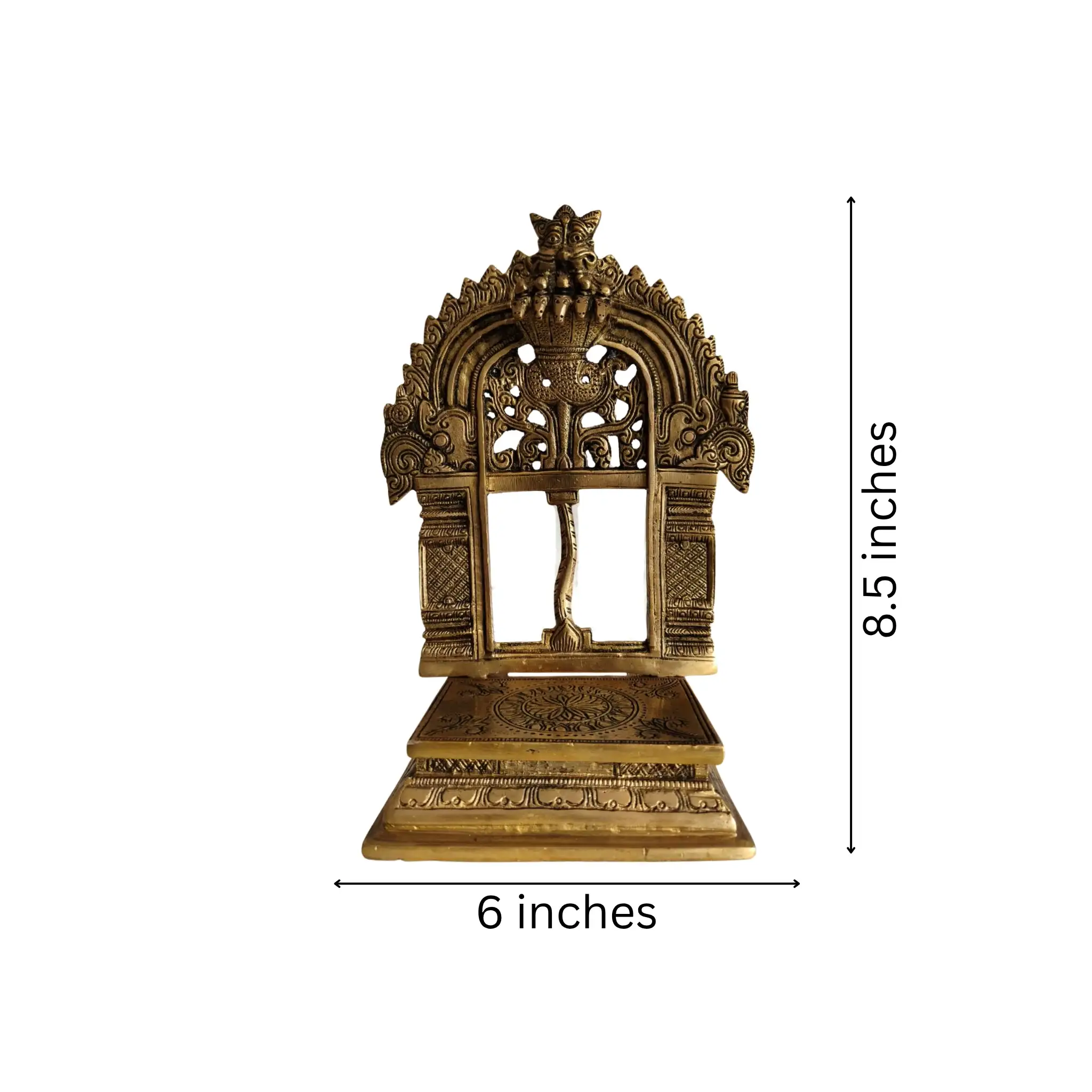 Intricately Carved Brass Prabhavali (Deity Arch) - Image 8