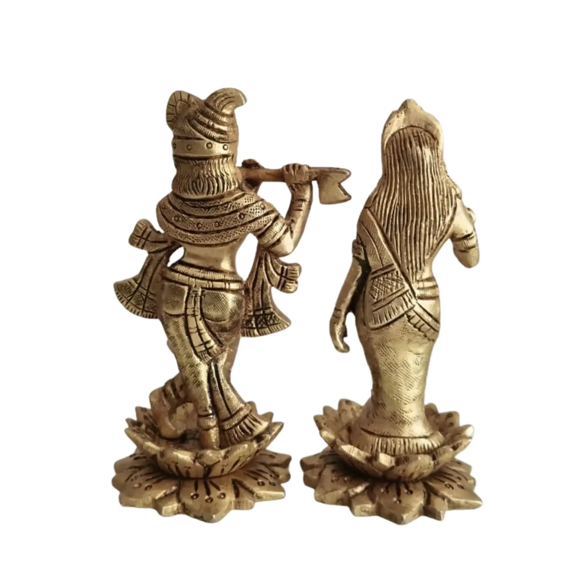 Brass Radha Krishna Idol Set – Krishna & Radha for Home Temple Décor - Image 5