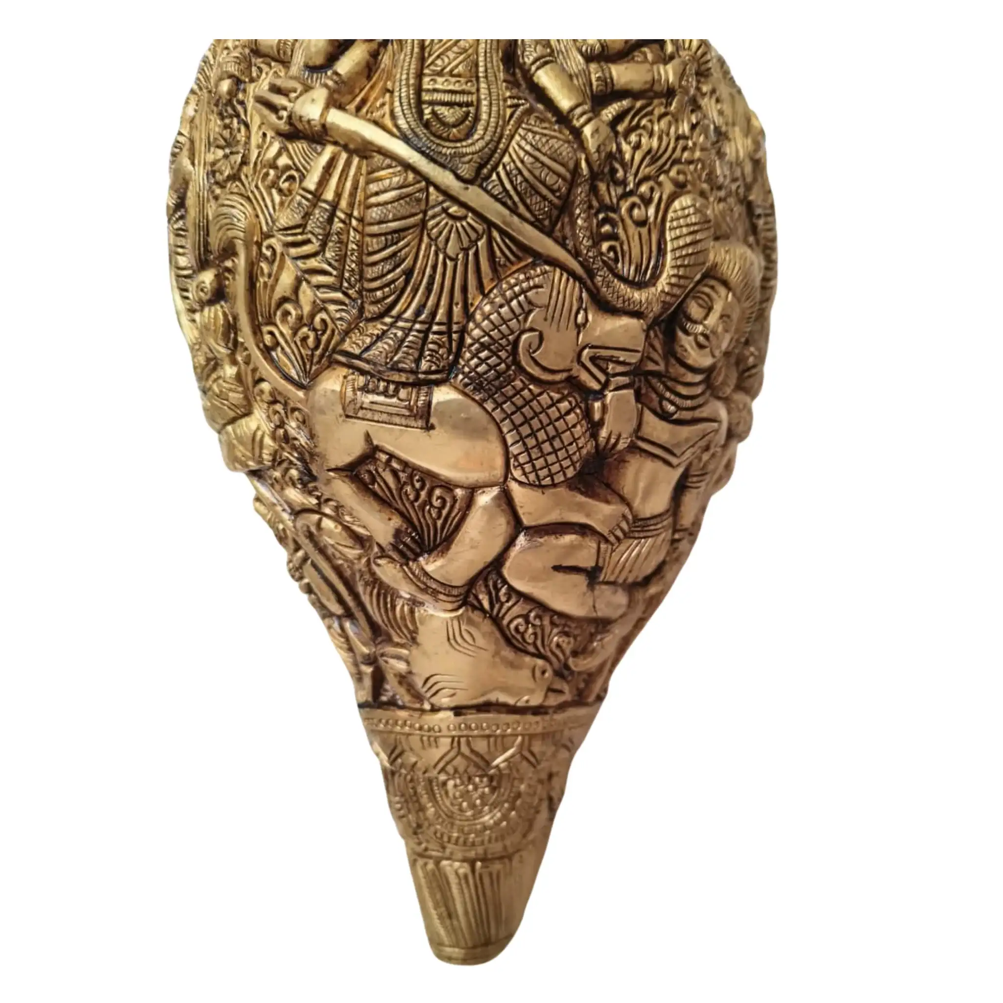 Sacred Brass Durga Mata Shankh Wall Decor – Divine Conch Art for Spiritual Interiors - Image 4