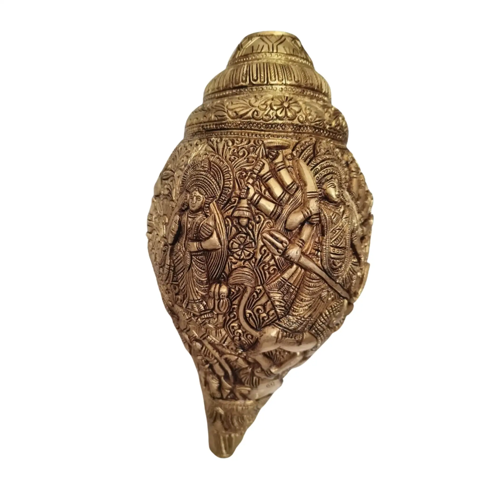 Sacred Brass Durga Mata Shankh Wall Decor – Divine Conch Art for Spiritual Interiors - Image 6