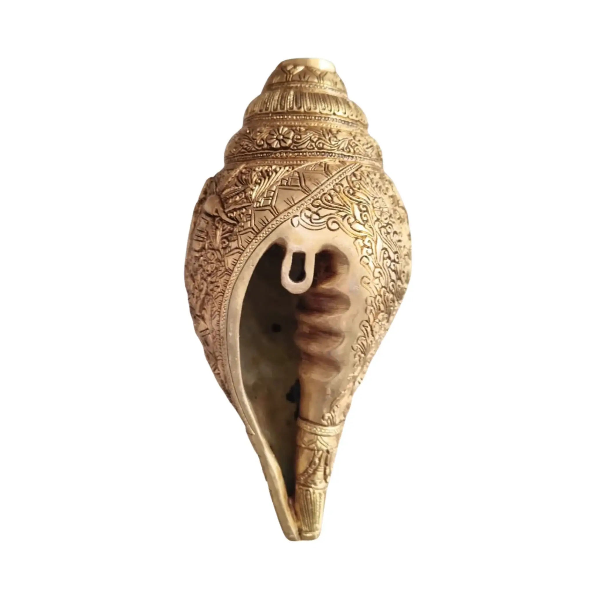 Sacred Brass Durga Mata Shankh Wall Decor – Divine Conch Art for Spiritual Interiors - Image 7