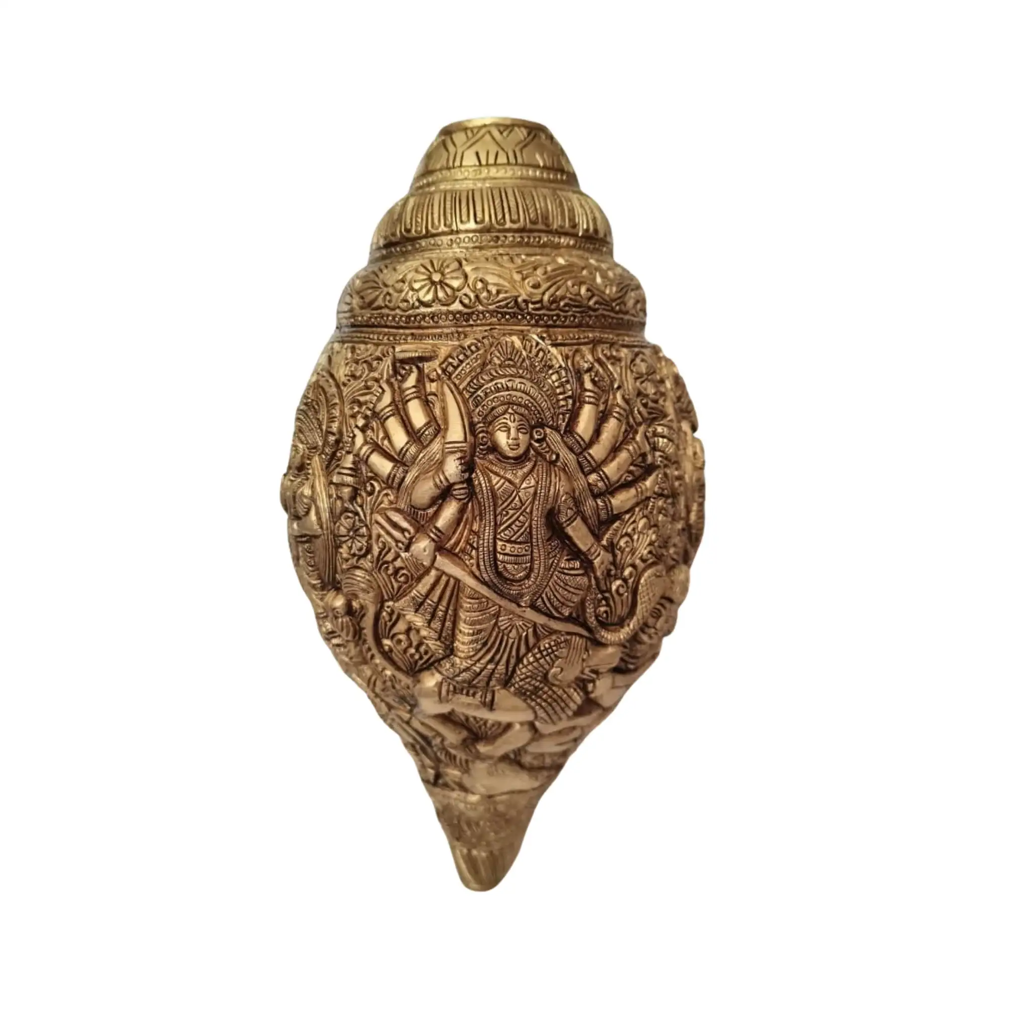 Sacred Brass Durga Mata Shankh Wall Decor – Divine Conch Art for Spiritual Interiors - Image 8