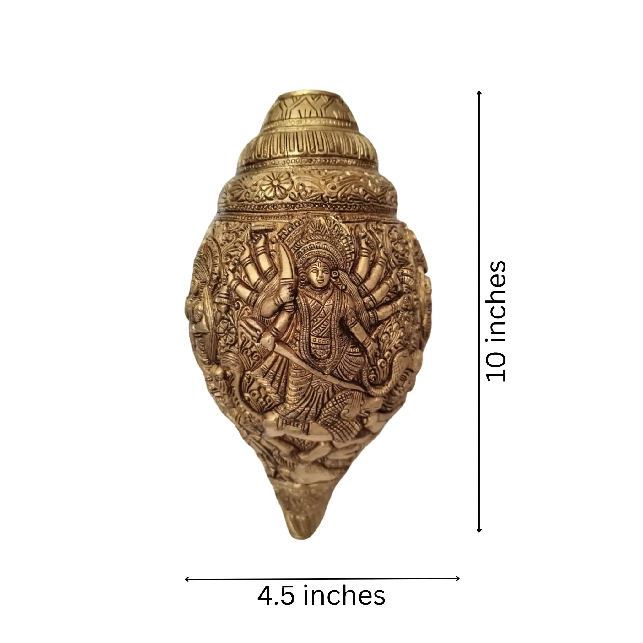 Sacred Brass Durga Mata Shankh Wall Decor – Divine Conch Art for Spiritual Interiors - Image 9