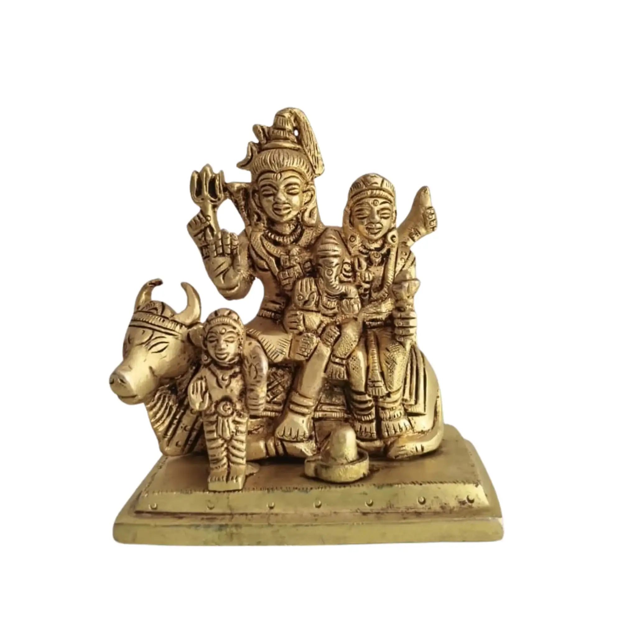 Brass Shiva Parivar Idol – Lord Shiva Family for Pooja & Home Temple Decor - Image 17