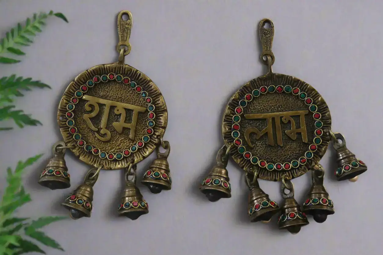 Brass Shubh Labh Wall Plaque for Positive Energy & Success - Image 6