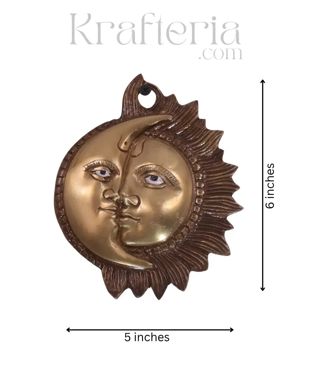 Brass Surya Chandra Wall Hanging for Home & Temple - Image 3