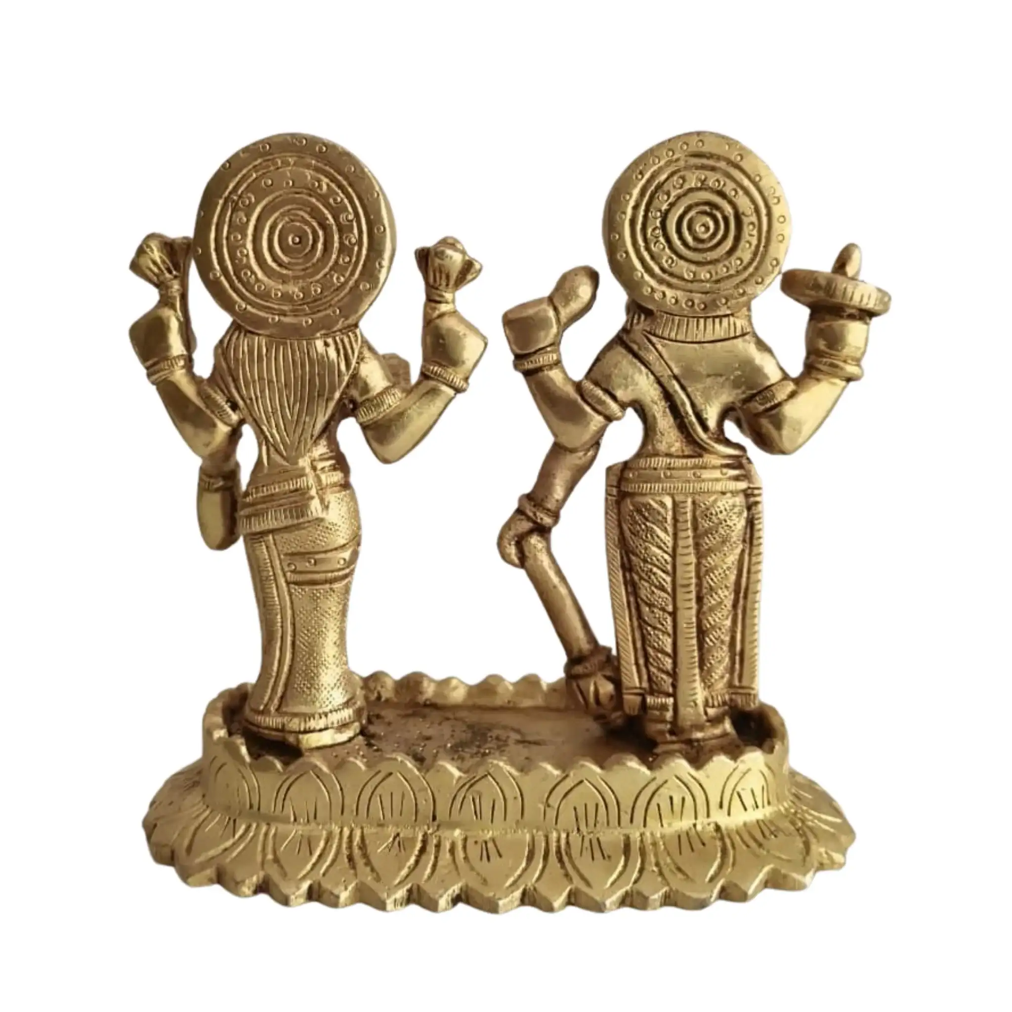 Sacred Brass Vishnu Lakshmi on Lotus Idol – Divine Prosperity & Protection Murti - Image 6