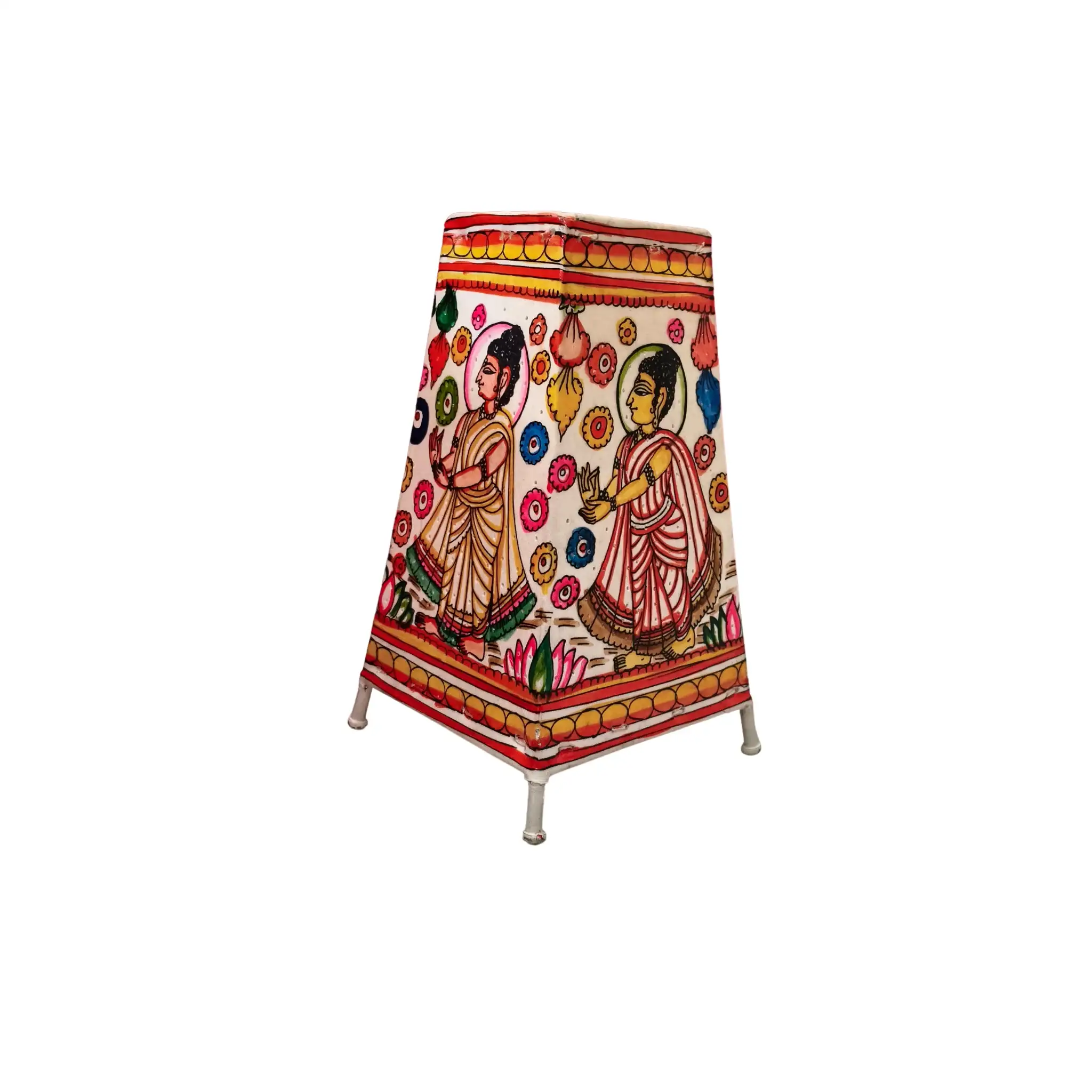 Divine Buddha with Floral Leather Art | Bed Lamp - Image 2
