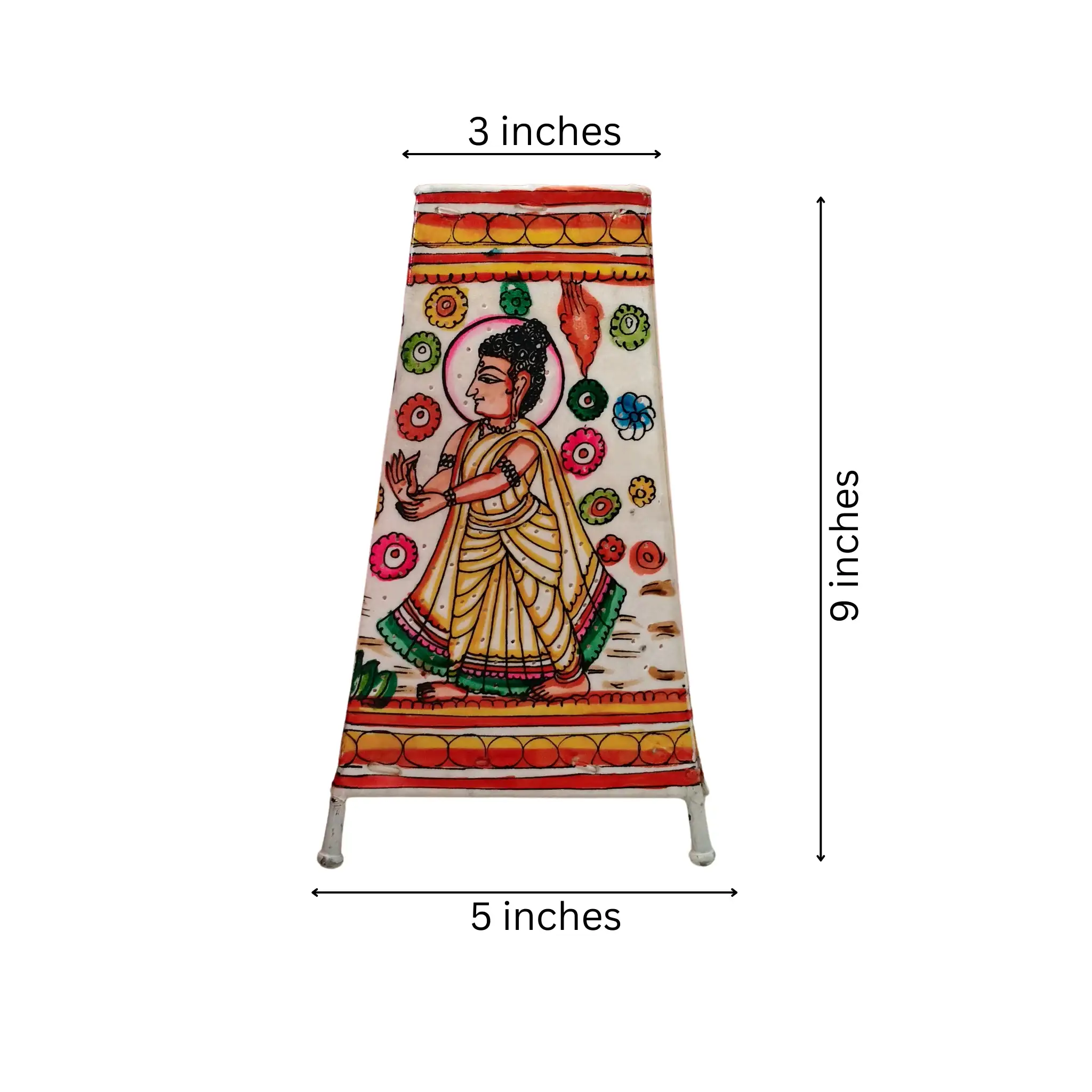 Divine Buddha with Floral Leather Art | Bed Lamp - Image 3