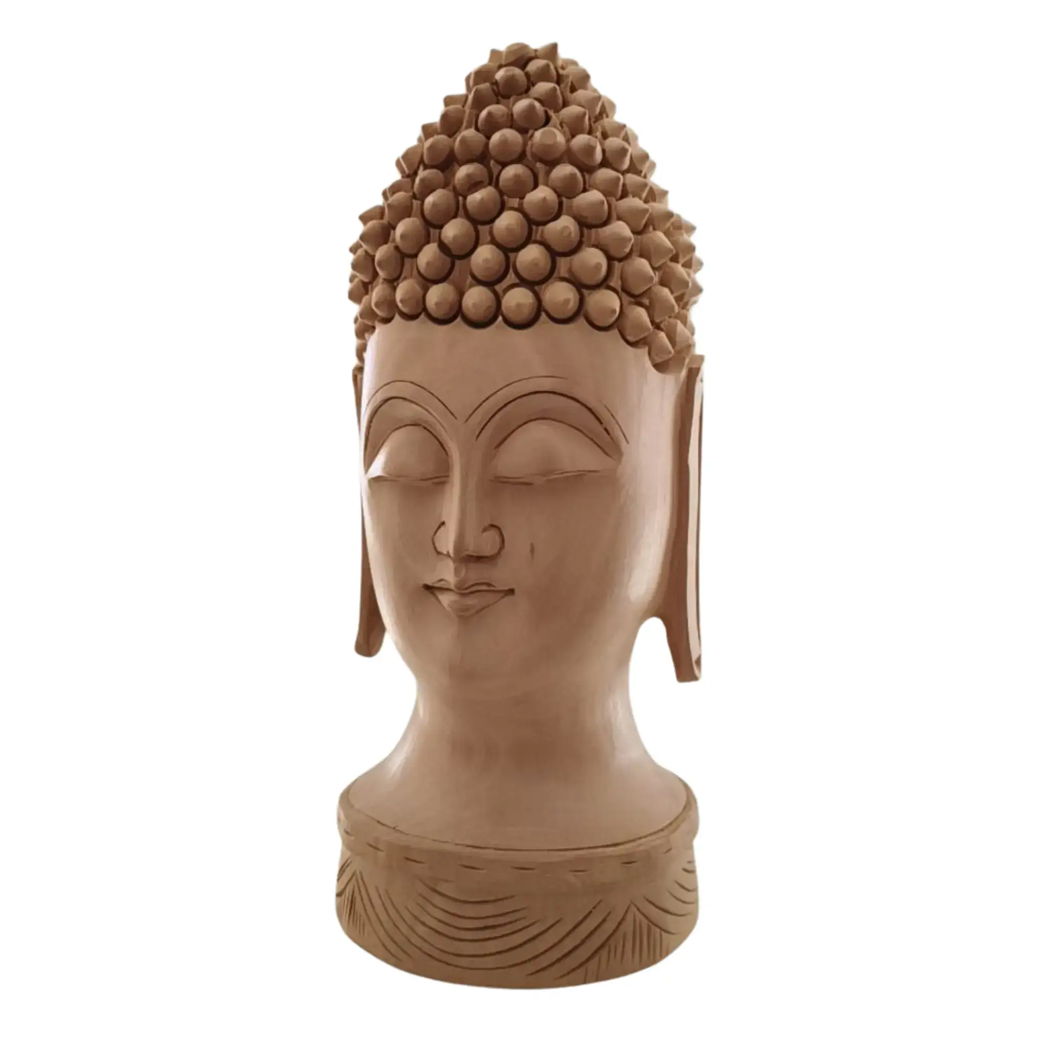 Buddha Wooden Head Statue | Hand-Carved Spiritual Decor - Image 15