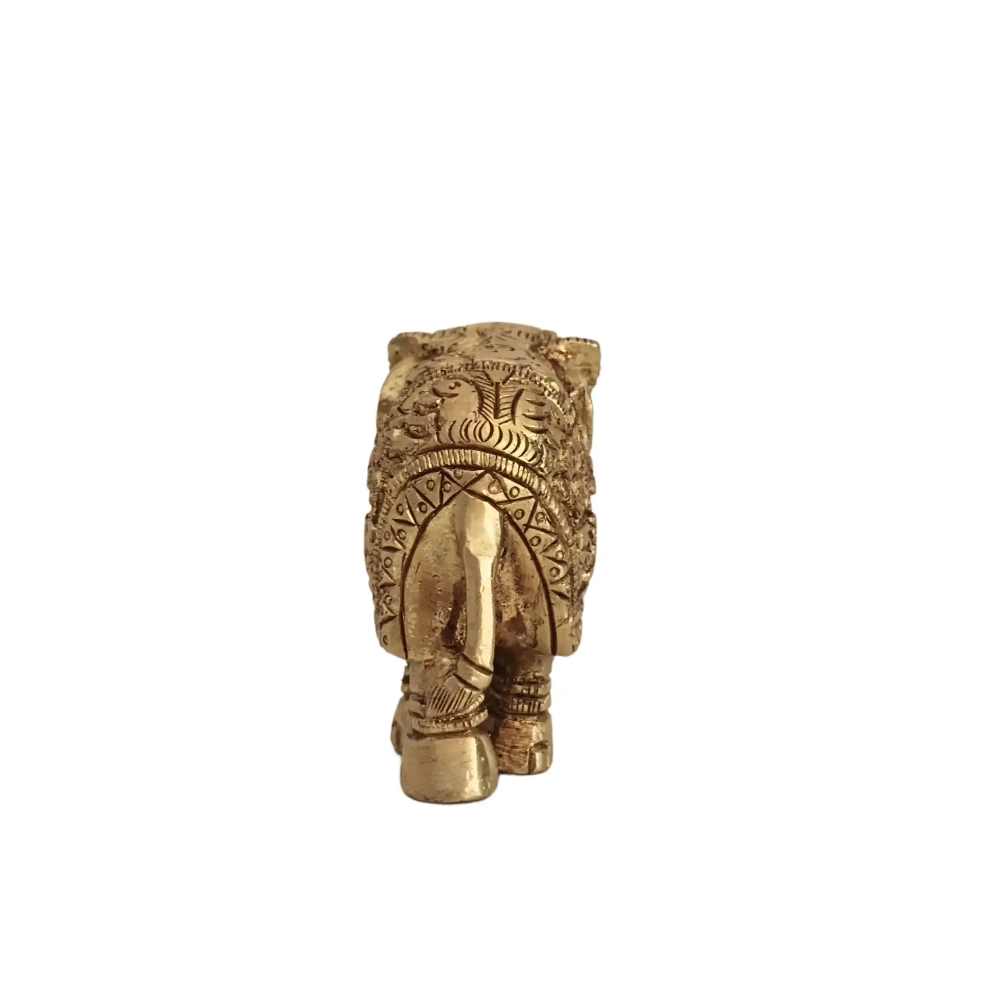 Brass Elephant Figurine with Raised Trunk – Symbol of Good Luck and Strength - Image 7