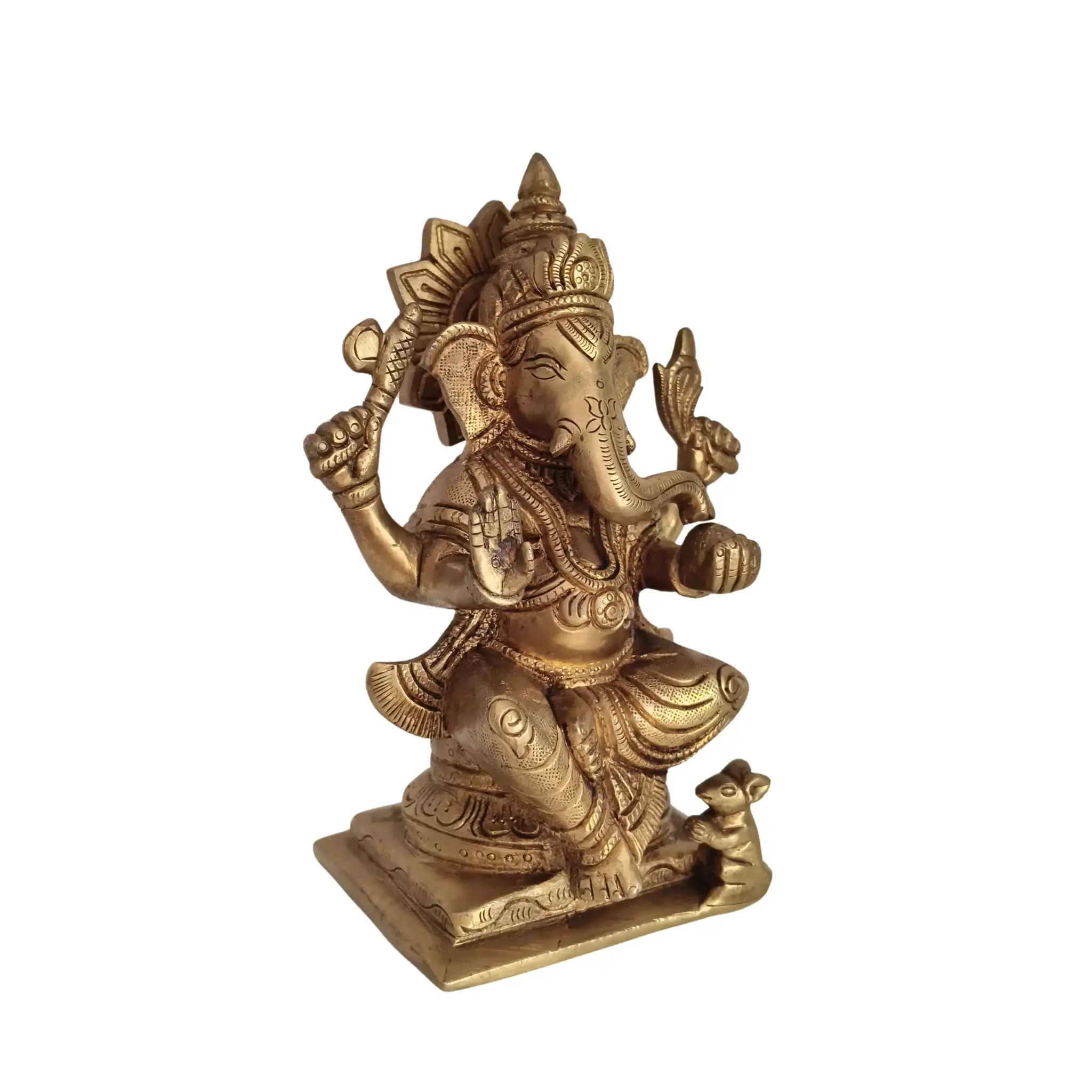 Divine Brass Lord Ganesha Idol – Symbol of Wisdom, Prosperity, and Auspicious Beginnings - Image 5