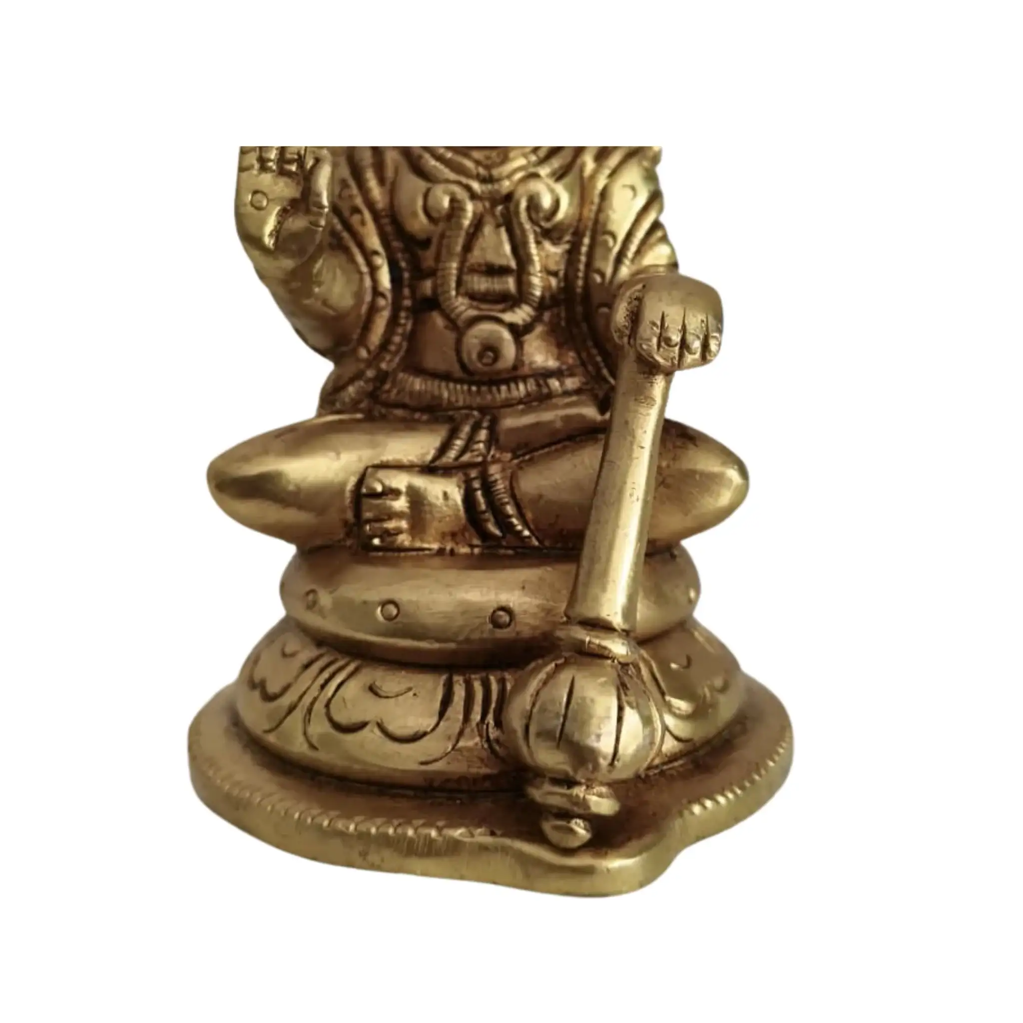 Brass Seated Lord Hanuman Idol – Gada-Bearer in Abhaya Mudra for Protection and Courage - Image 5