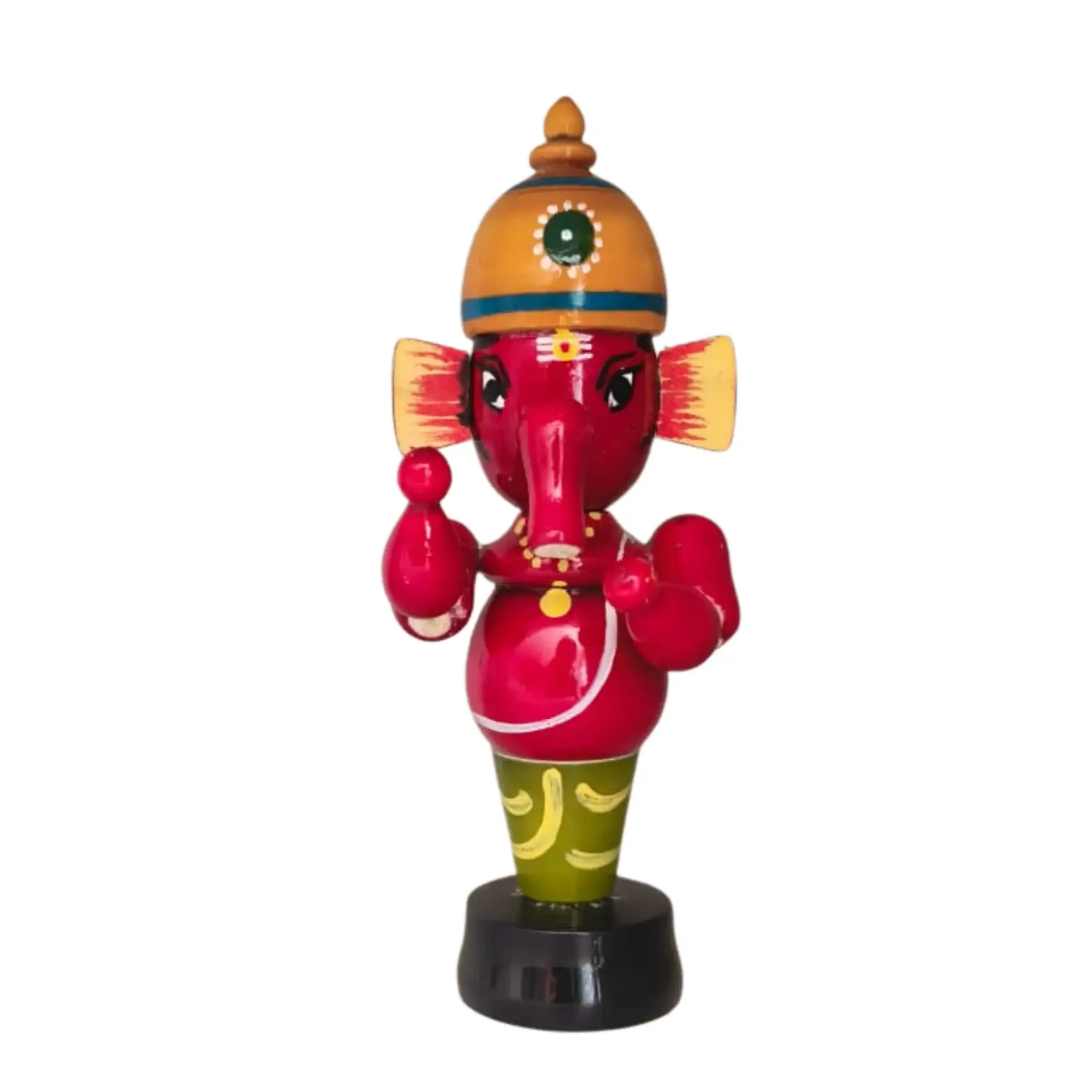 Handcrafted Ganesha Idol - Etikoppaka Art - Image 7